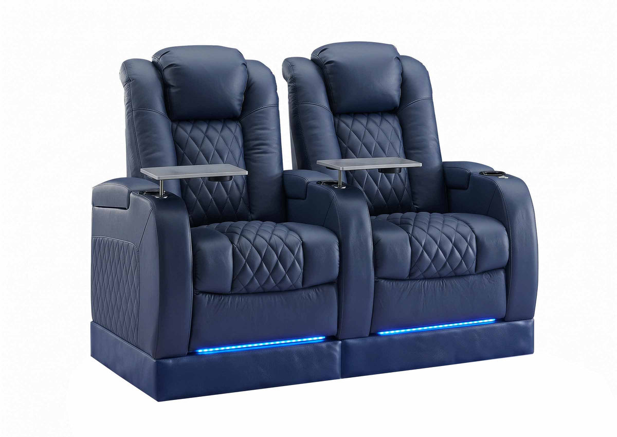 Weilianda FortLux Riser Series 2-Seat Home Theater Sofa | Power Headrest & Footrest Recliner