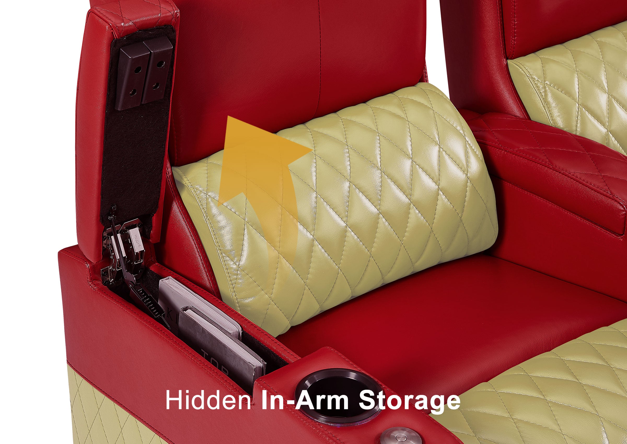 Weilianda AstroUltra Series Red Custom Dual-Tone Home Theater Loveseat Recliner with 7-Color LED Lighting