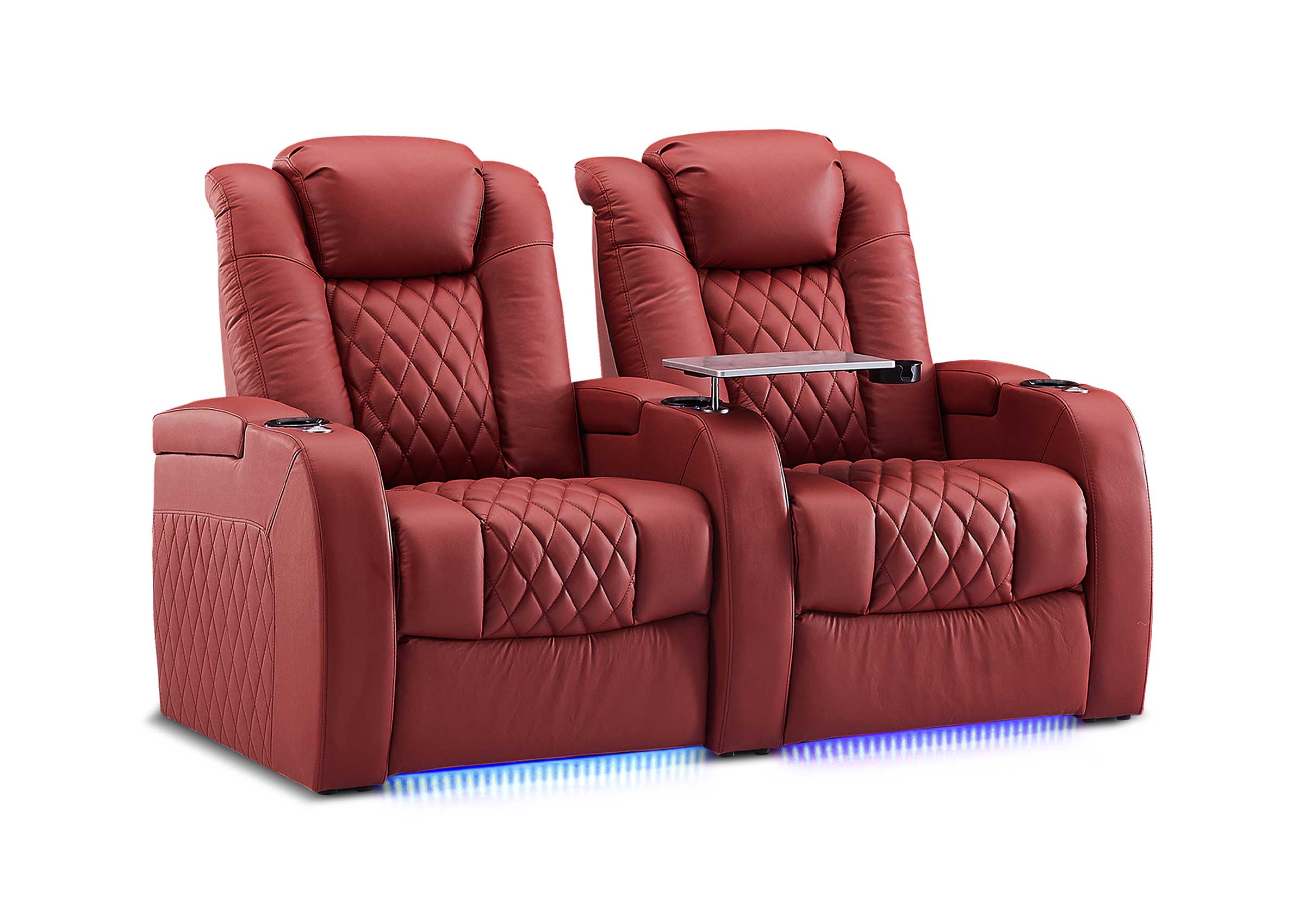 Weilianda FortLux XL Series – Big & Tall Design | Two-Seat Power Recliner with Ambient Lighting & Adjustable Headrest for Movie Room
