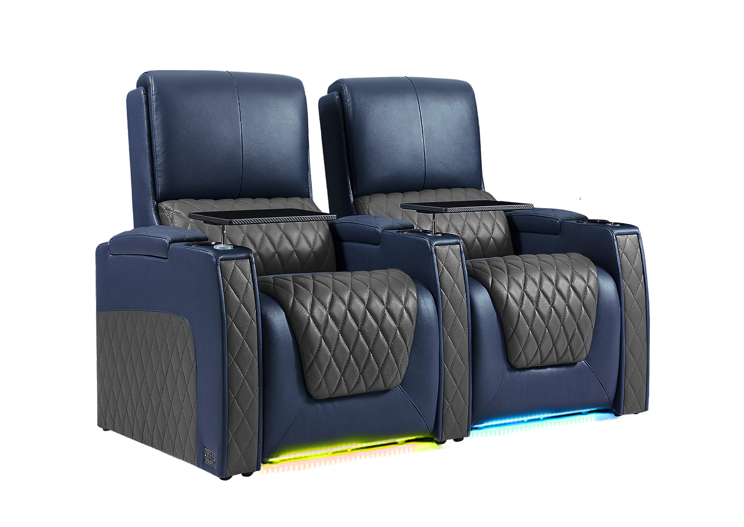 Weilianda AstroUltra Series Blue Custom Two-Tone 2 Seat Power Recliner with Zero Gravity Seating