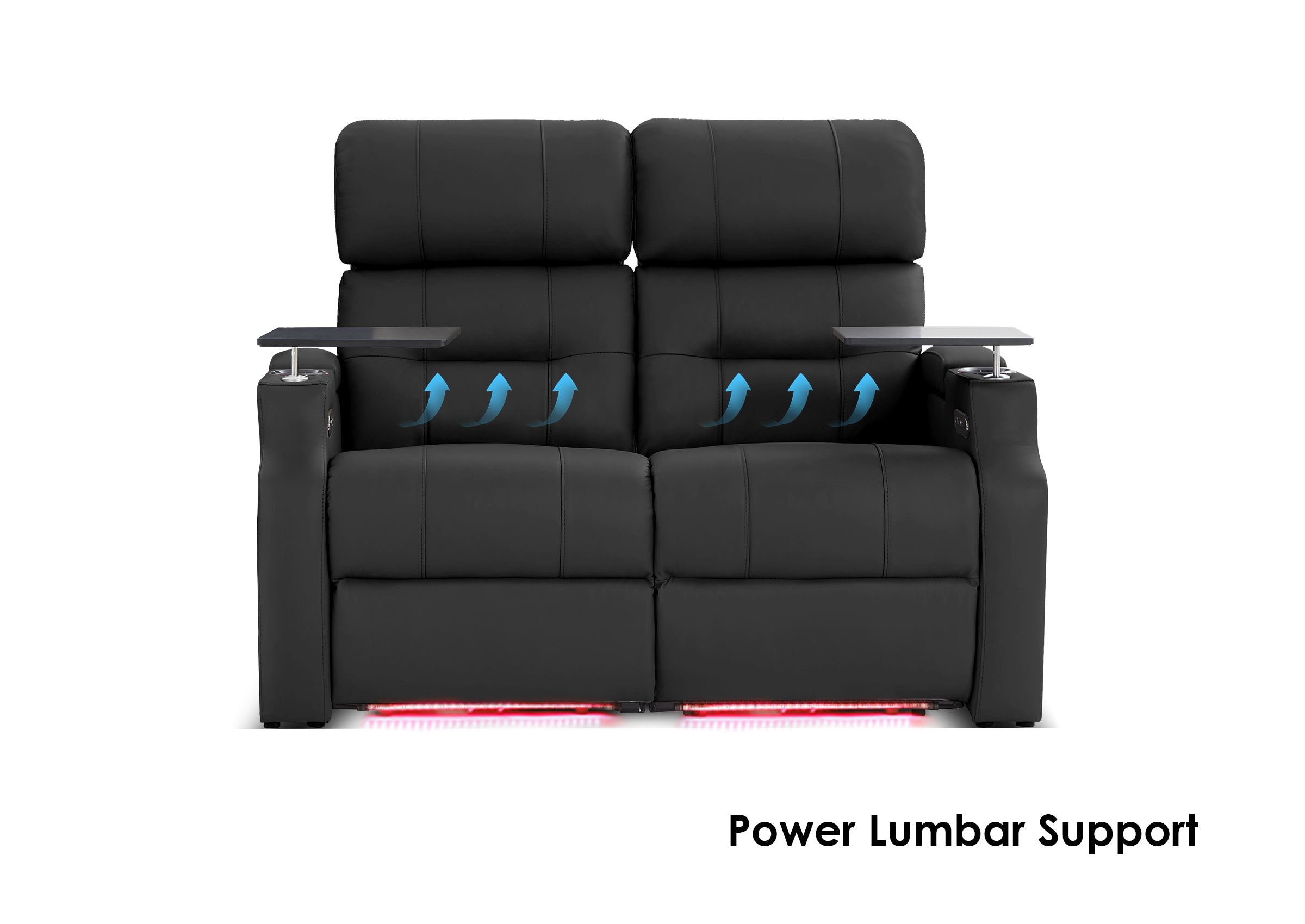 Weilianda Vanguard Lumbar Series Home Theater Loveseat Recliner with Ergonomic Lumbar Support
