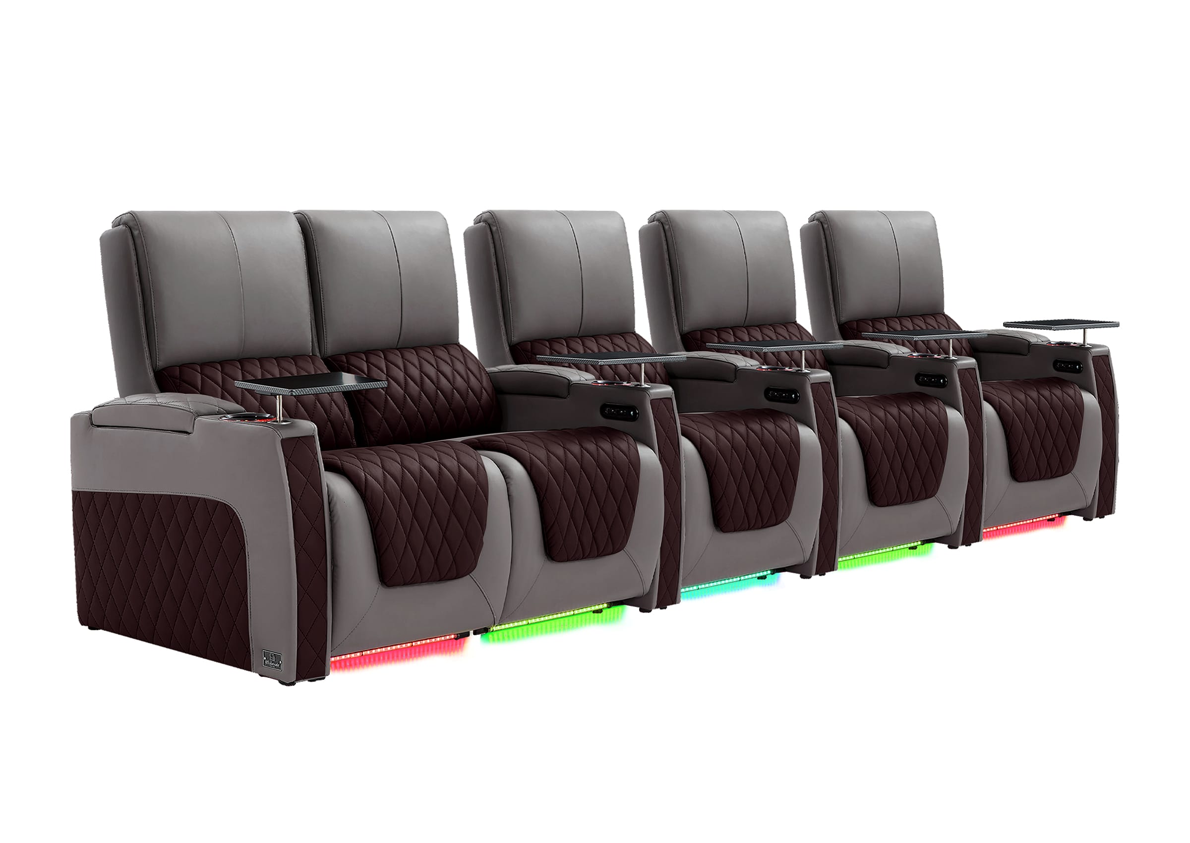 Weilianda AstroUltra Series Grey Custom Dual-Tone Modern Theater Seating with USB Charging 5-Seater