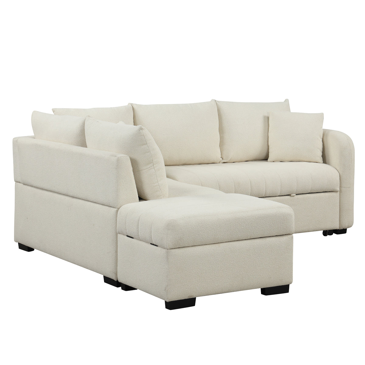 Versatile U-Style Sleeper Sectional with Storage, USB Port & Dual Cup Holders