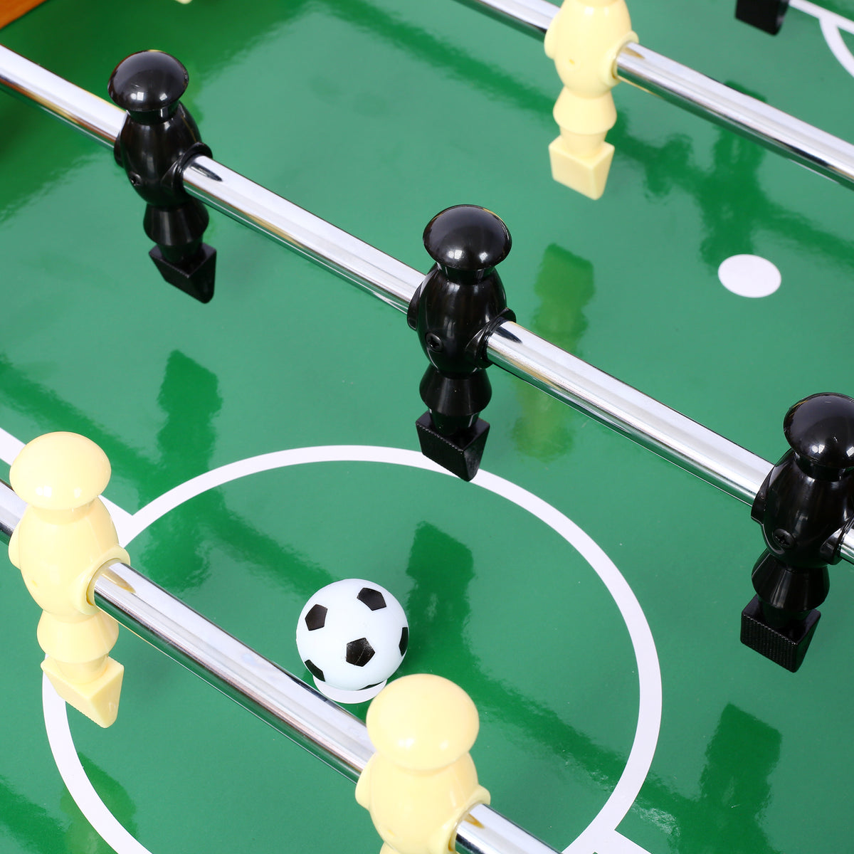 Versatile 5-in-1 Multi-Game Table with Billiards, Foosball & More, Brown/Red