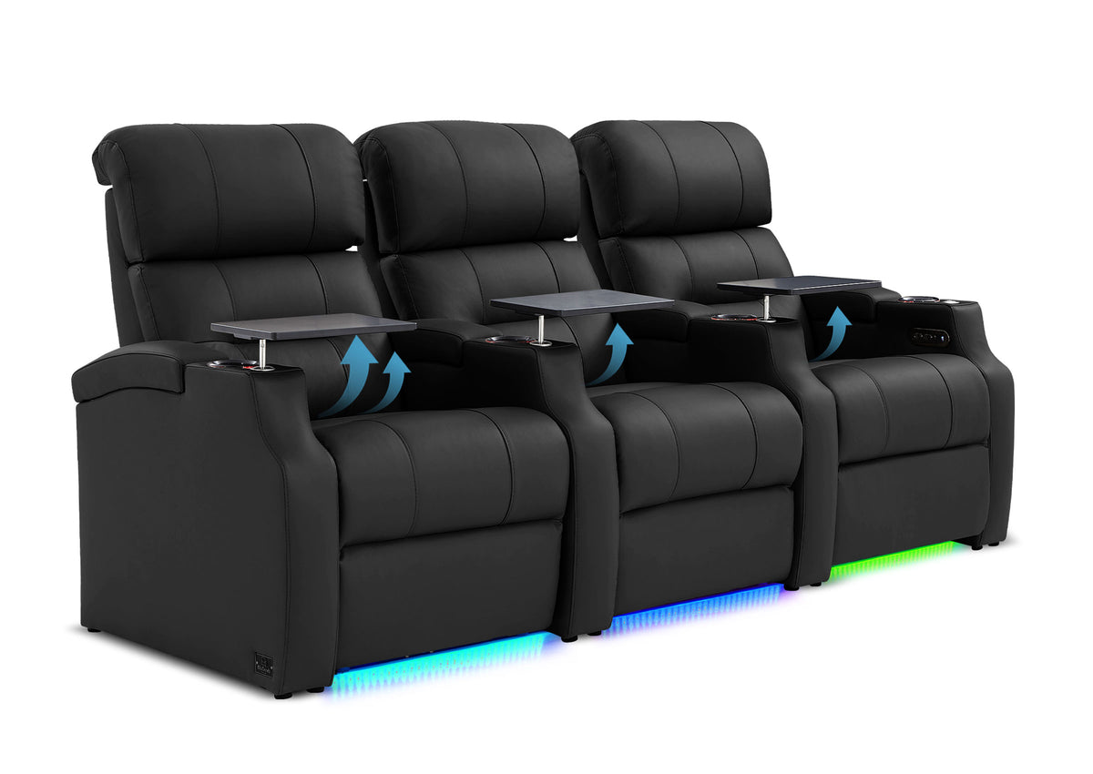 Weilianda Vanguard Lumbar Series 3-Seat Genuine Leather Sofa with Power Lumbar Support