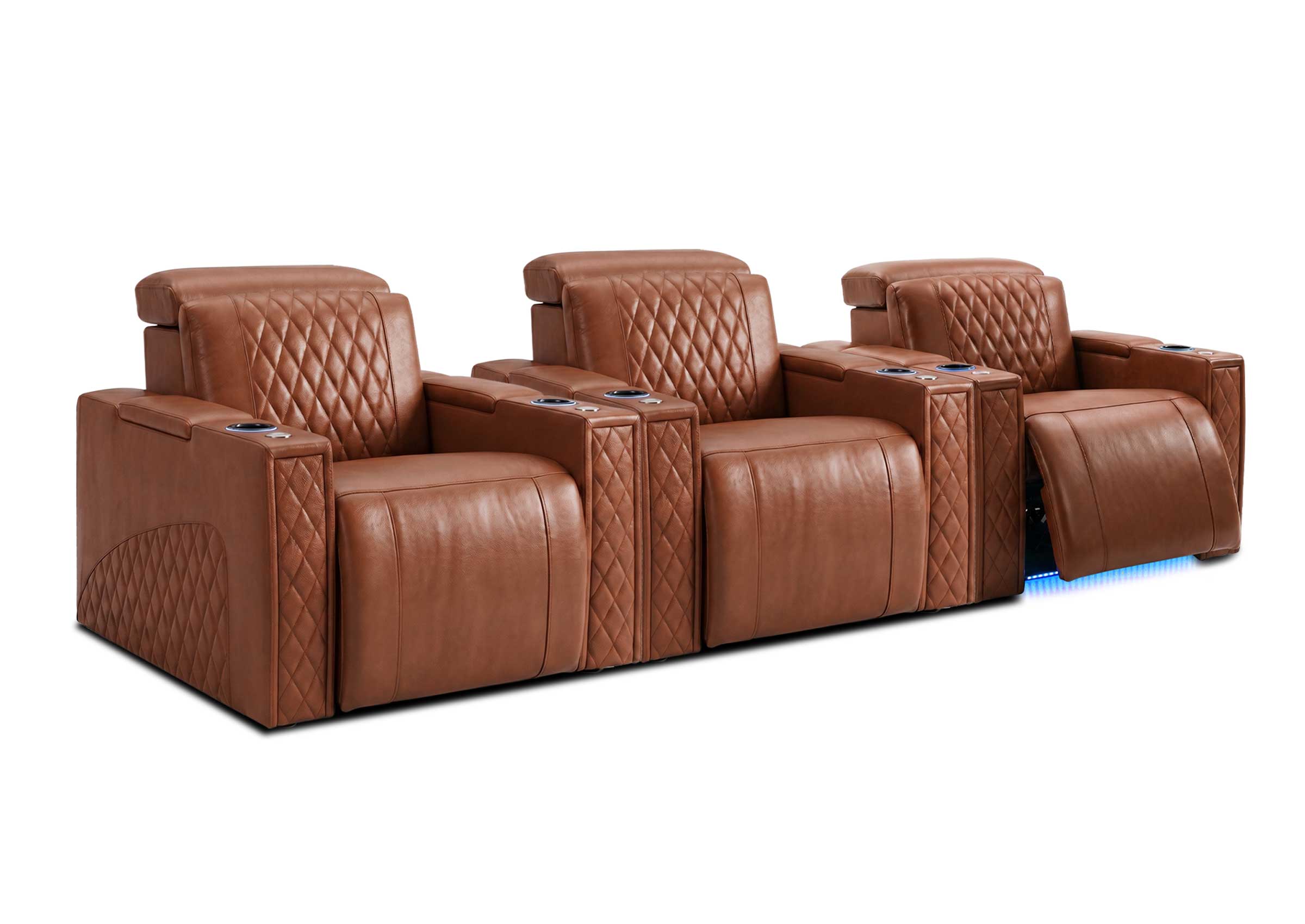 Weilianda RegalNex Series 3-Seater Low-Profile Home Theater Seating | Power Recliner Sofa
