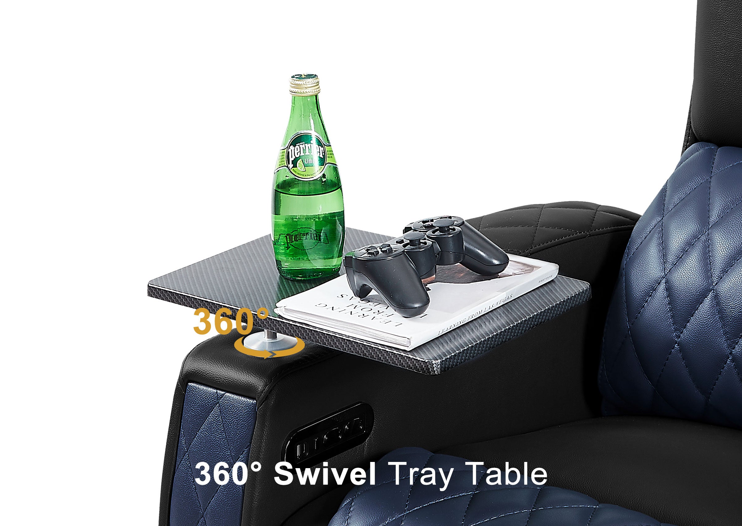 Weilianda AstroUltra Series Black Custom Dual-Color 2-Seat Home Cinema Sofa with Adjustable Headrest & Footrest