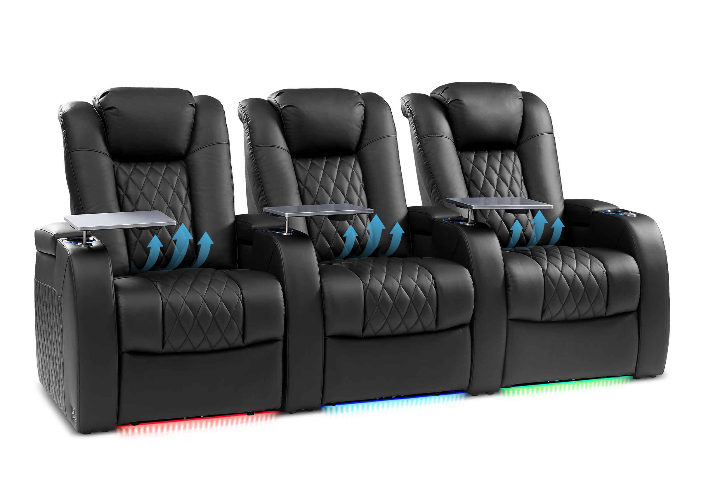 Weilianda FortLux Lumbar Series 3-Seat Reclining Seats with Ergonomic Lumbar Support | Movie Theater Recliner Sofa