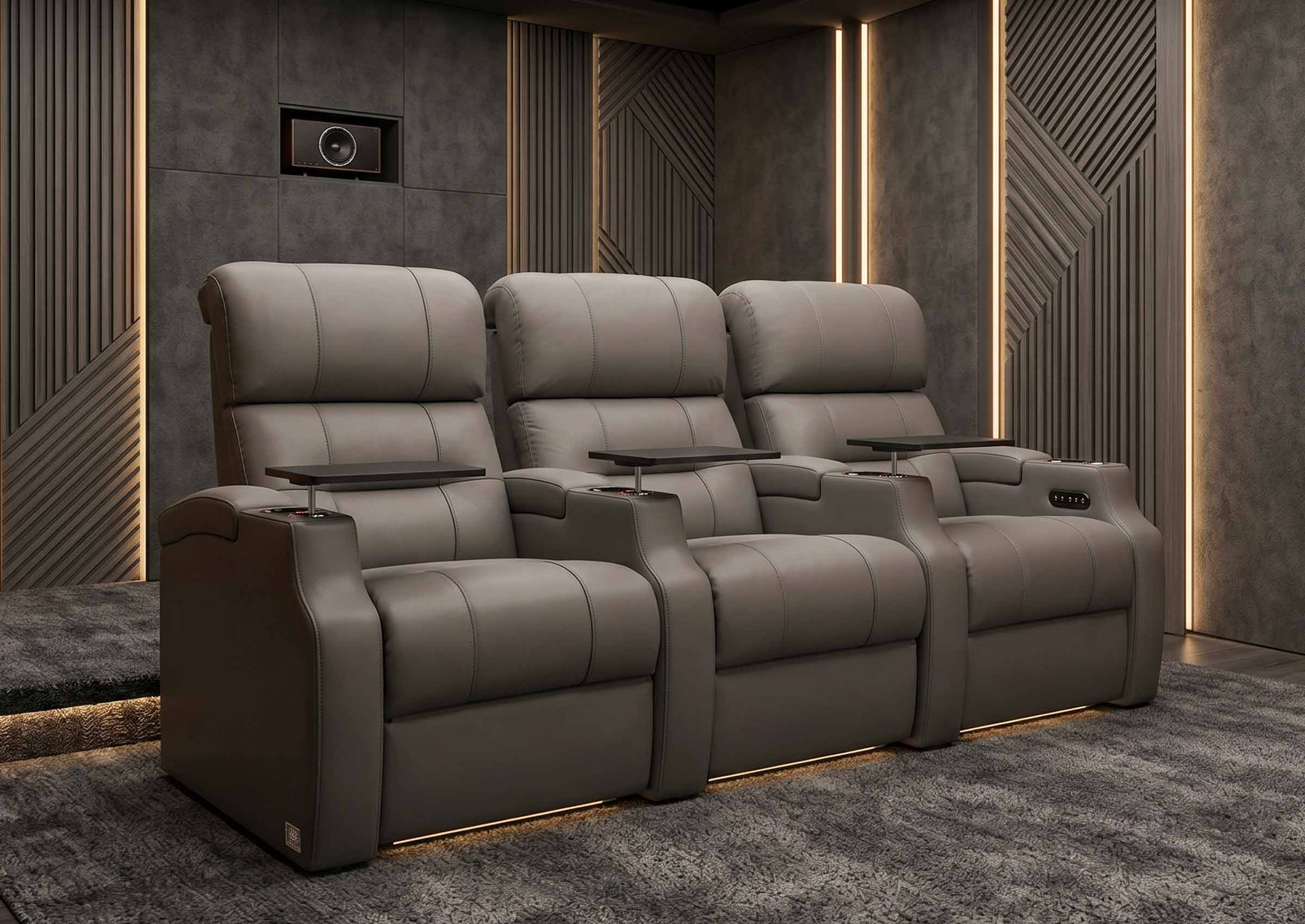 Weilianda Vanguard Series Movie Night Chair Power Recliner 3 seats Grey