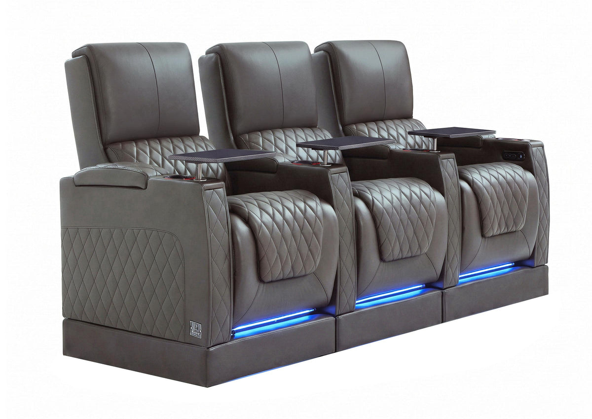 Weilianda AstroUltra Riser Series Three Seat Electric Theater Recliner | USB Charging for Game Room