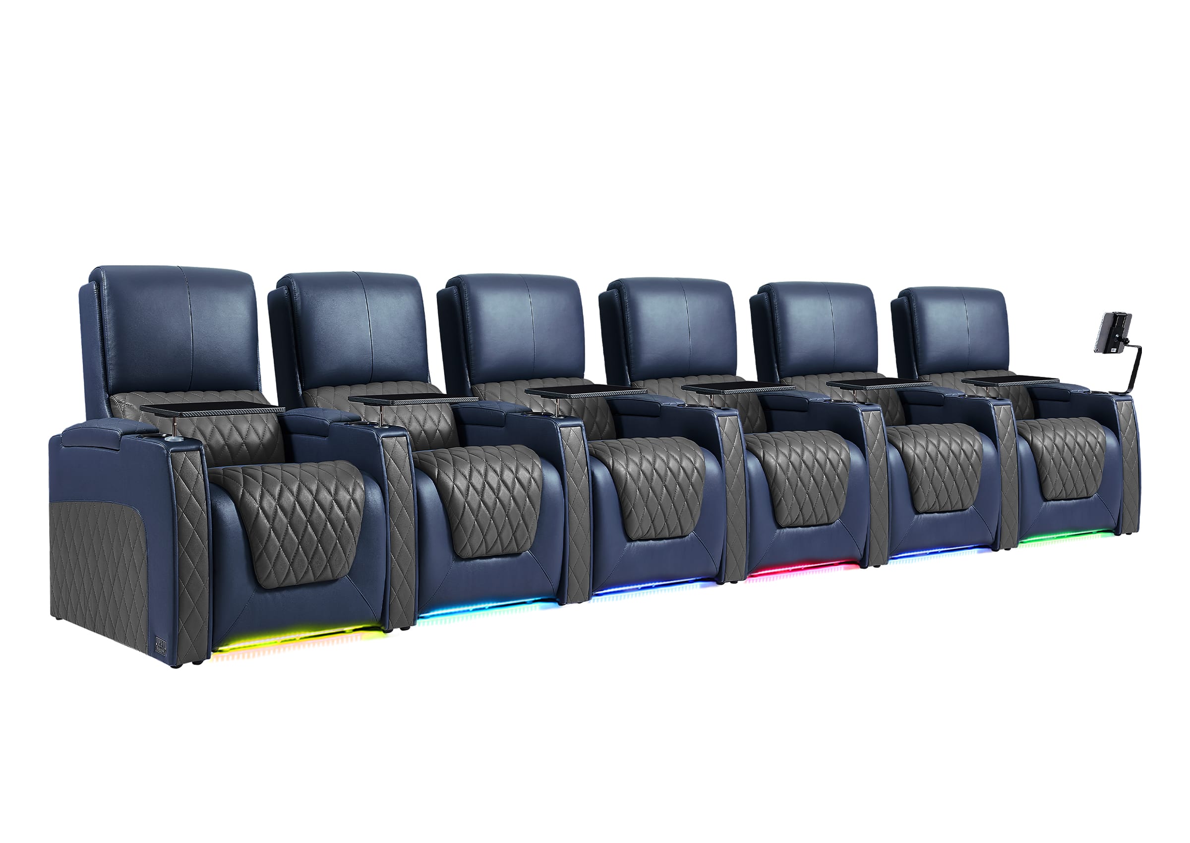 Weilianda AstroUltra Series Blue Custom Dual-Color Home Cinema Sofa with Zero Gravity Couch 6-Seat
