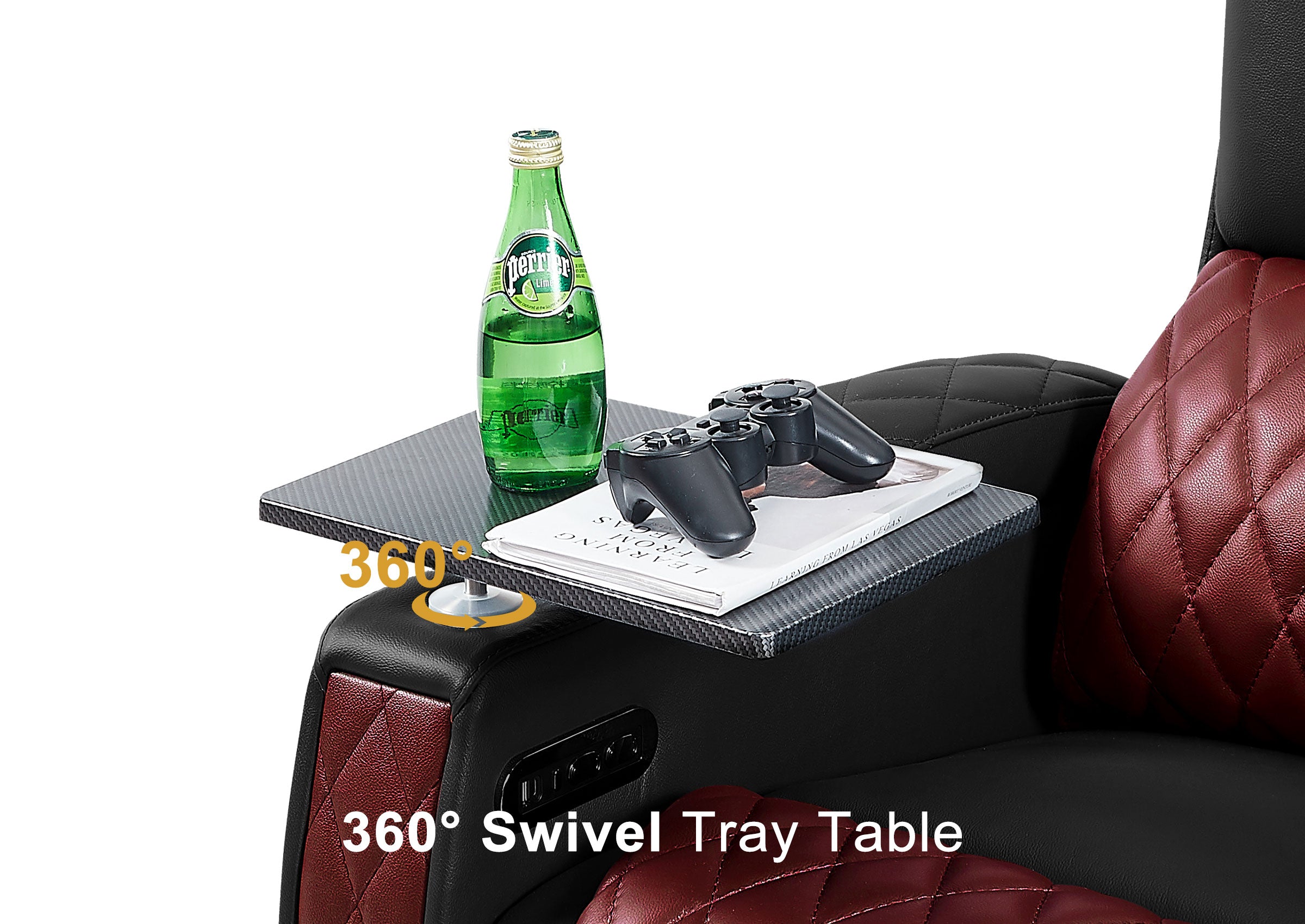 Weilianda AstroUltra Series Black Custom Dual-Color 2-Seat Home Cinema Sofa with Adjustable Headrest & Footrest