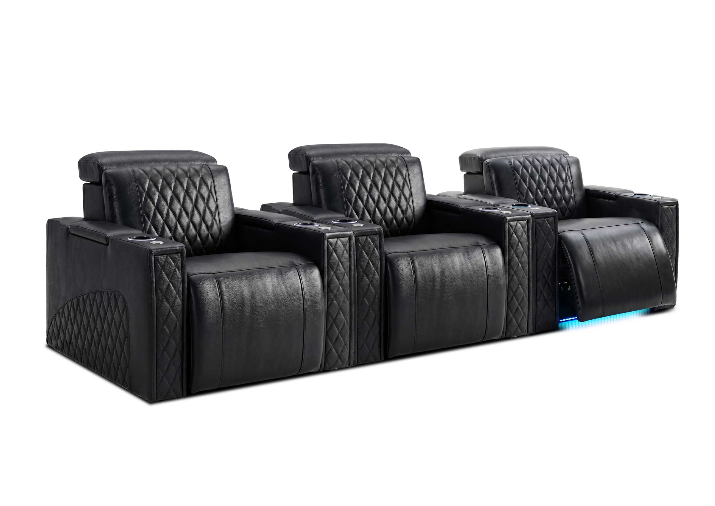 Weilianda RegalNex Series 3-Seater Low-Profile Home Theater Seating | Power Recliner Sofa