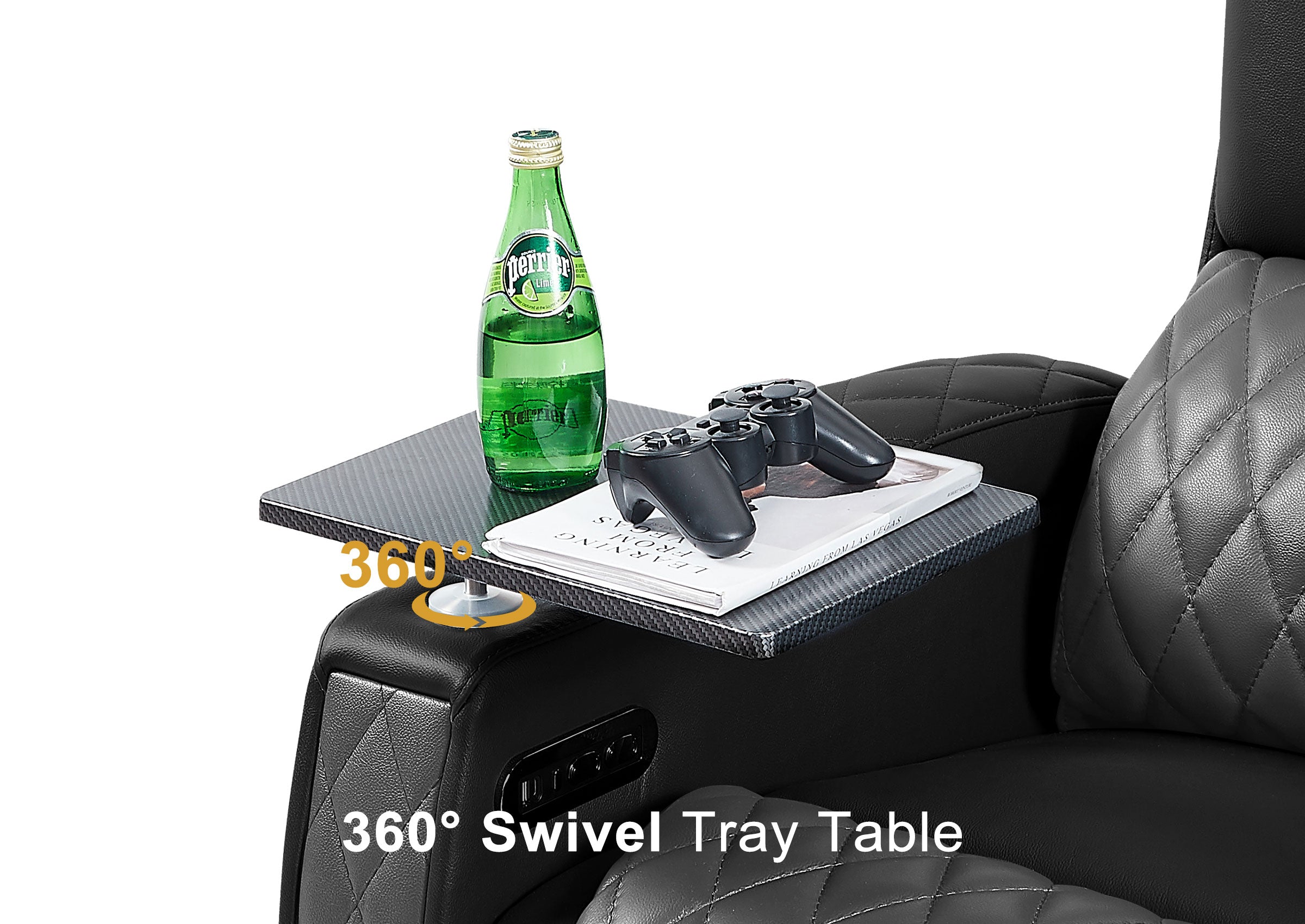 Weilianda AstroUltra Series Black Custom Dual-Color 2-Seat Home Cinema Sofa with Adjustable Headrest & Footrest