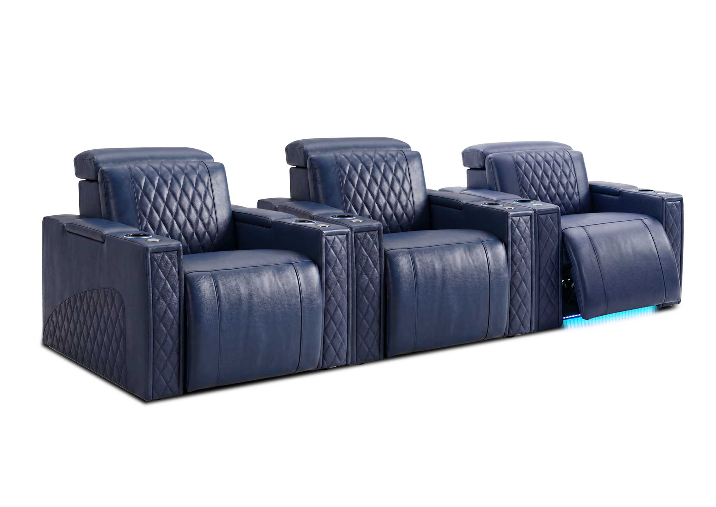 Weilianda RegalNex Series 3-Seater Low-Profile Home Theater Seating | Power Recliner Sofa