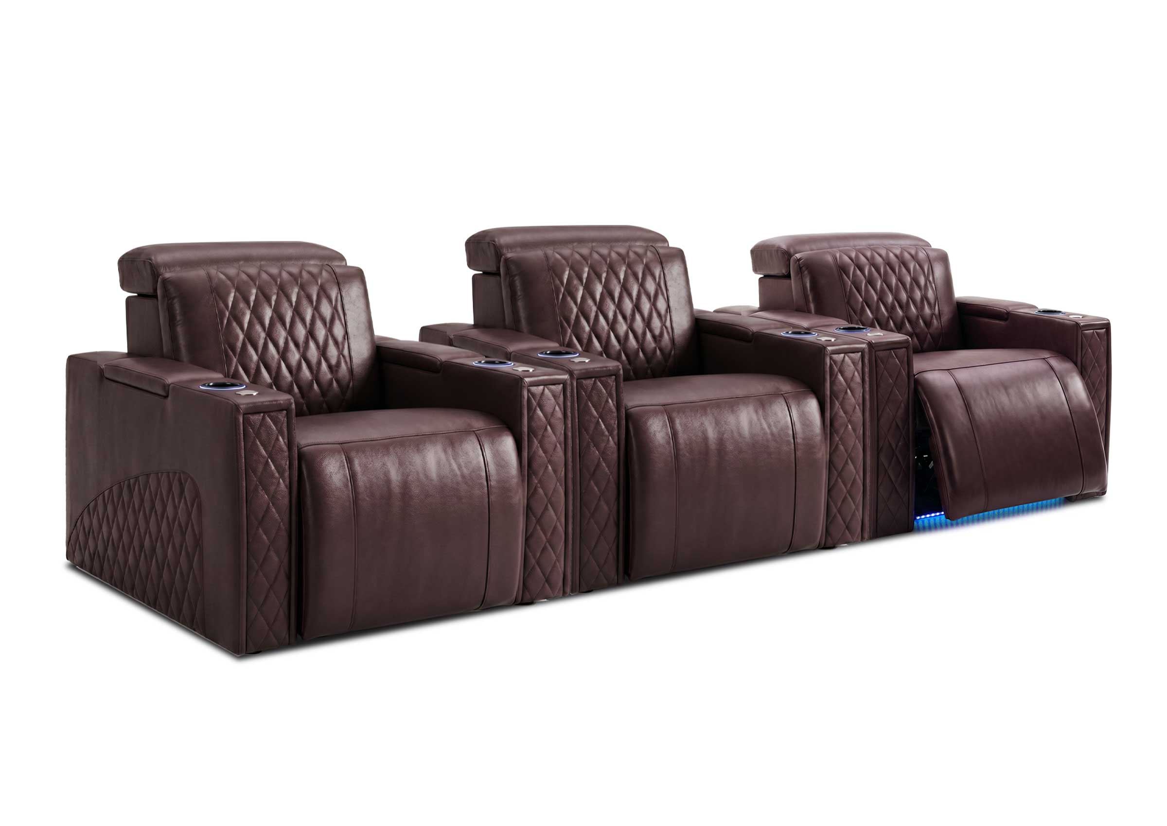 Weilianda RegalNex Series 3-Seater Low-Profile Home Theater Seating | Power Recliner Sofa