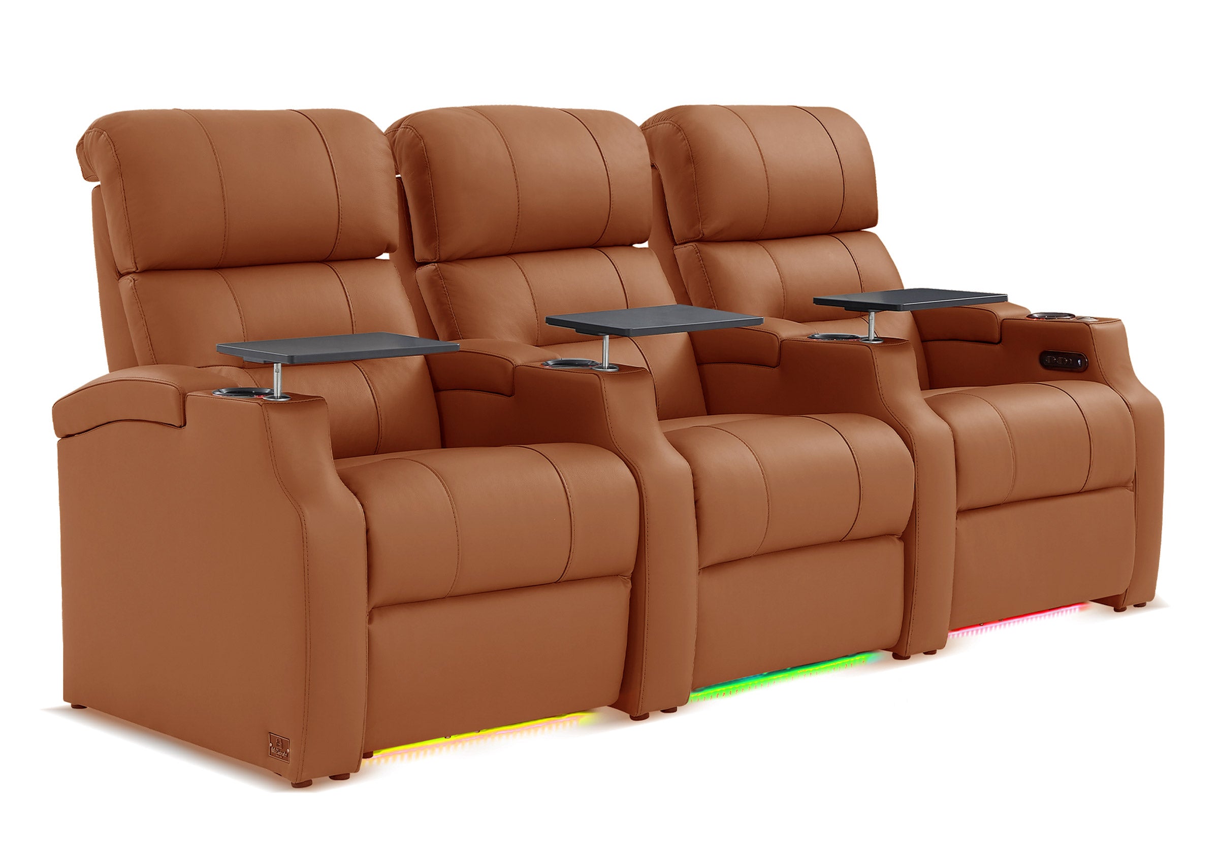 Weilianda Vanguard Series Movie Night Chair Power Recliner 3 seats Grey