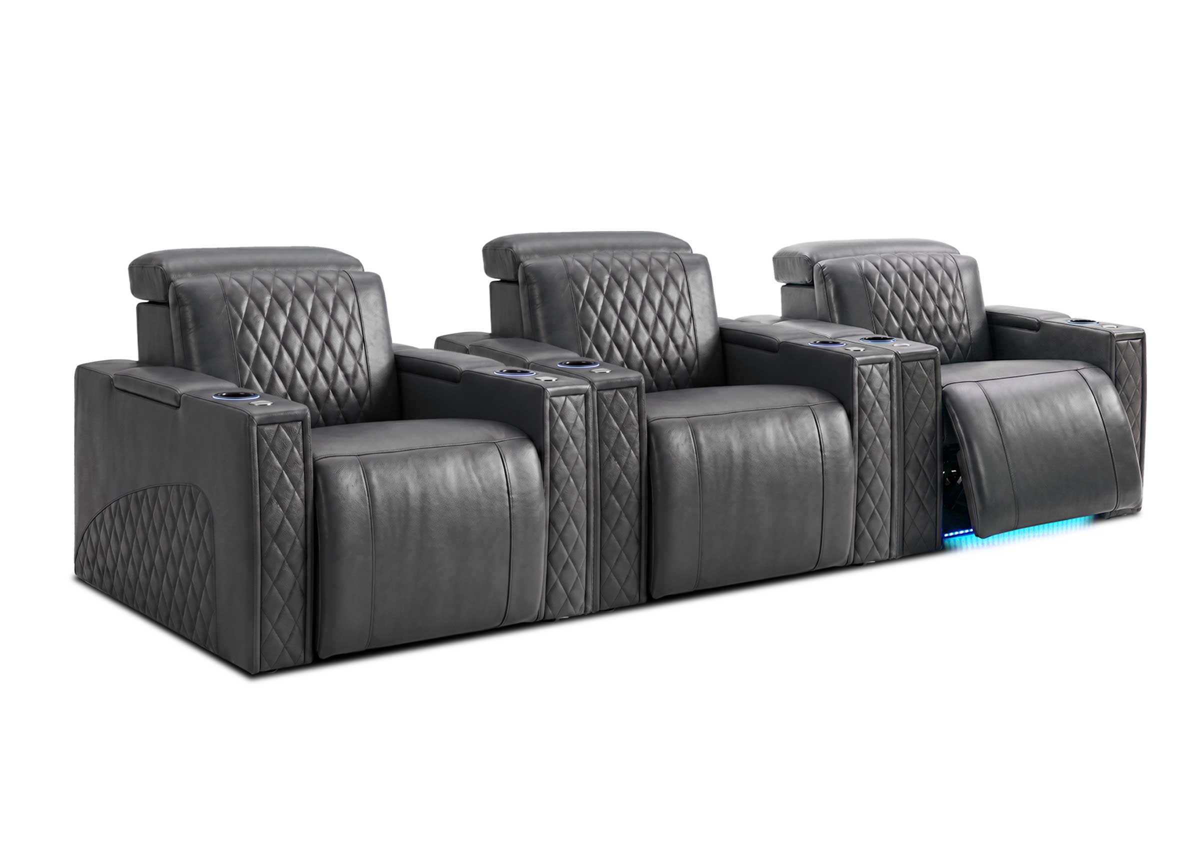 Weilianda RegalNex Series 3-Seater Low-Profile Home Theater Seating | Power Recliner Sofa
