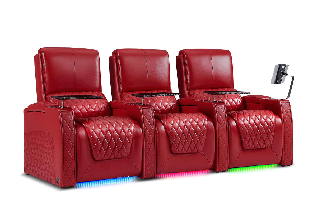 Weilianda AstroUltra XL Series – Big & Tall Design 3-Seat Movie Theater Seating | Adjustable Headrest & Lighting