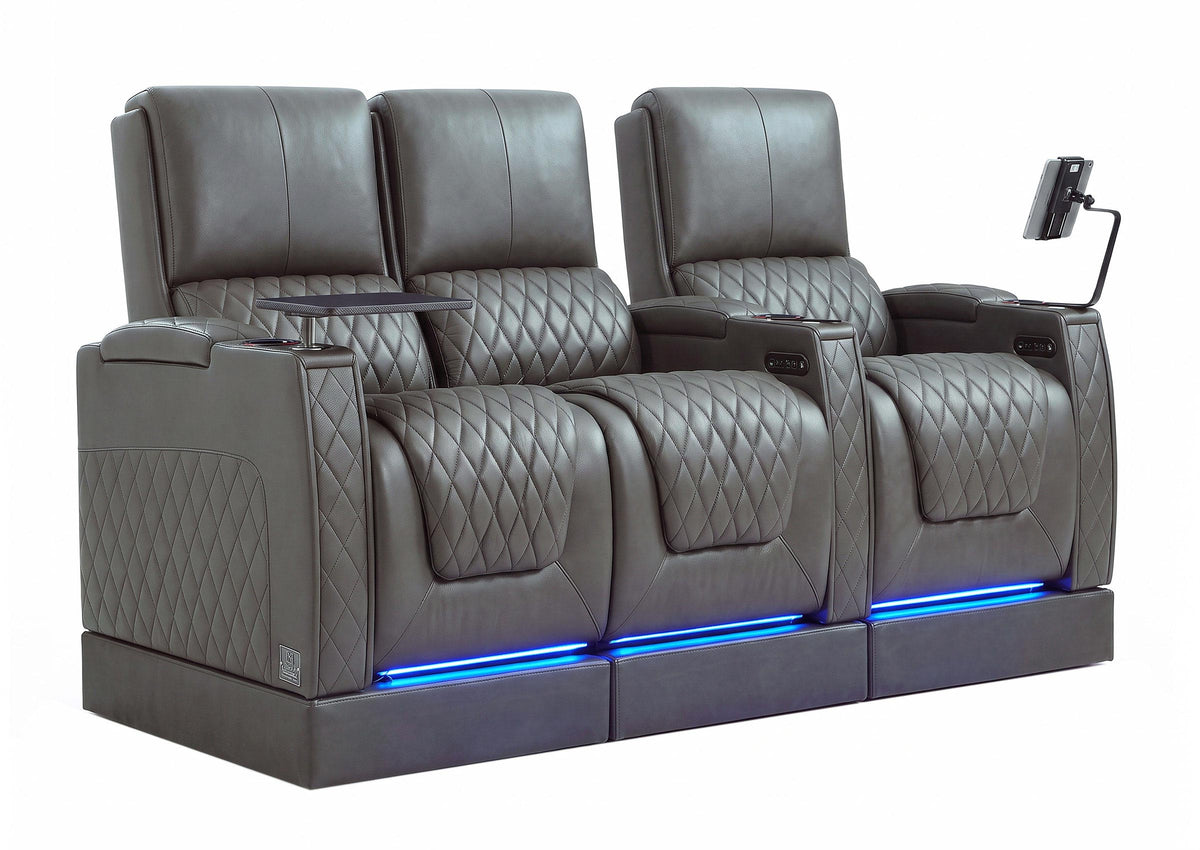 Weilianda AstroUltra Riser Series Three Seat Electric Theater Recliner | USB Charging for Game Room