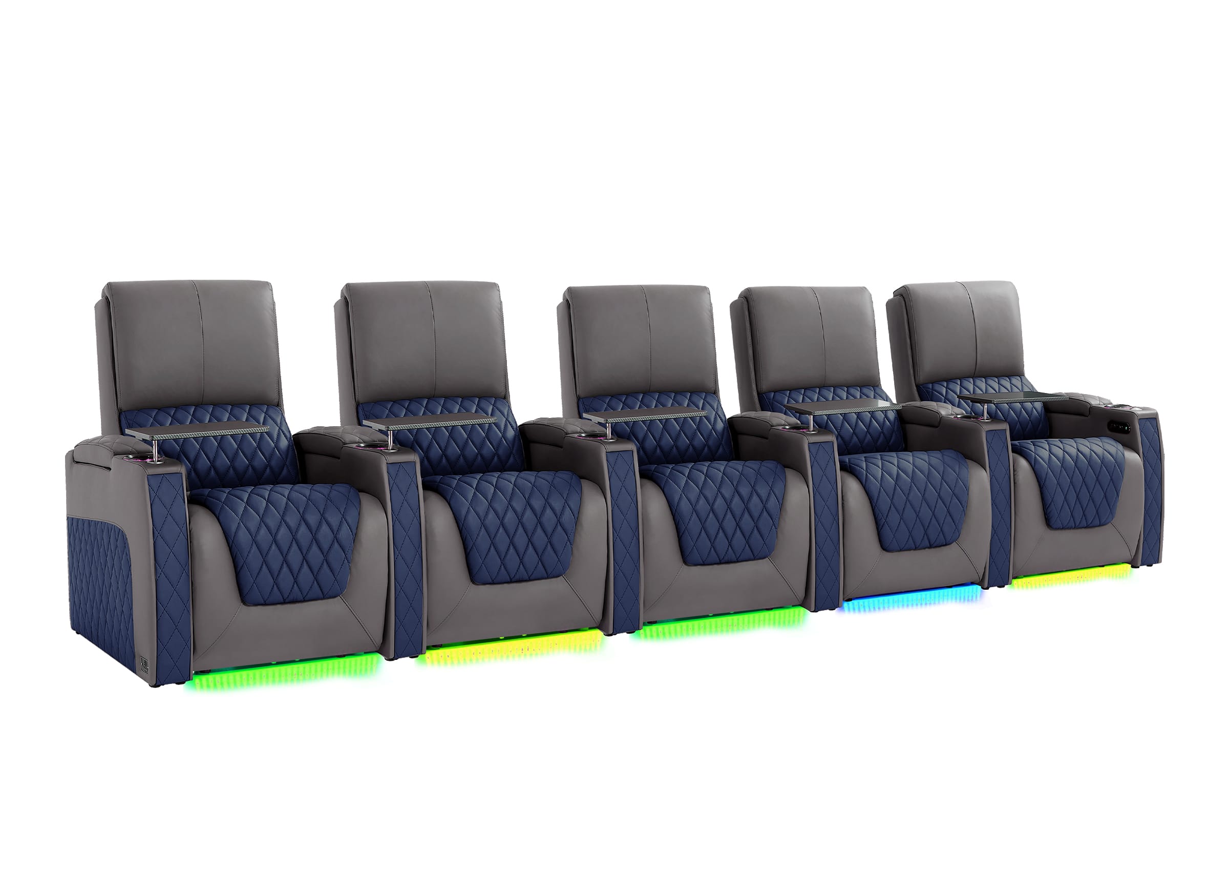 Weilianda AstroUltra Series Grey Custom Dual-Tone Modern Theater Seating with USB Charging 5-Seater