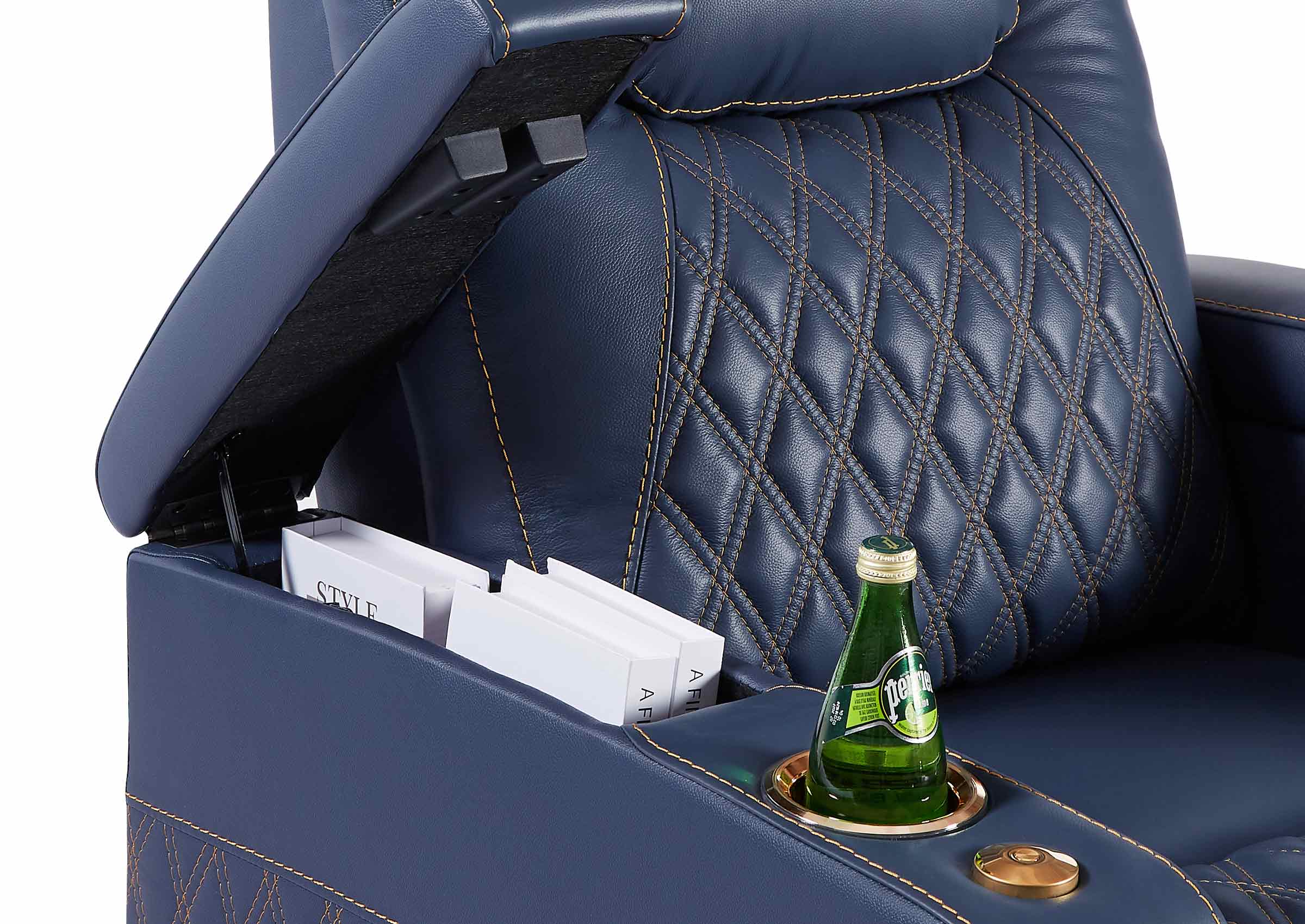 CLOSEOUT! Power Theater Seat Premium Recliner Sofa Deals | 3-Seat Chairs with Lights 7 Color for Movie Room