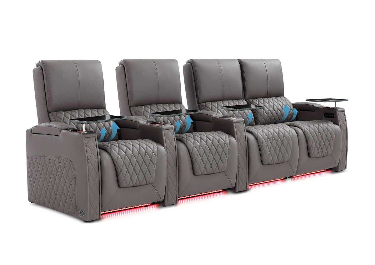 Weilianda AstroUltra Lumbar Series Movie Theater Seating with Adjustable Lumbar Support Row of 4 | Zero Gravity Recliner