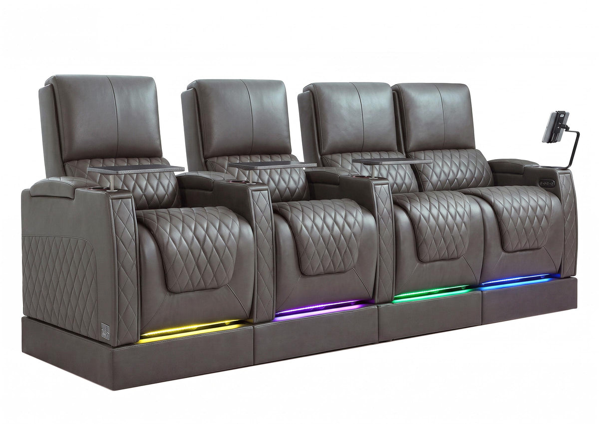 Weilianda AstroUltra Riser Series Home Theater Seating Row of 4 | Zero Gravity, 7-Color Lighting