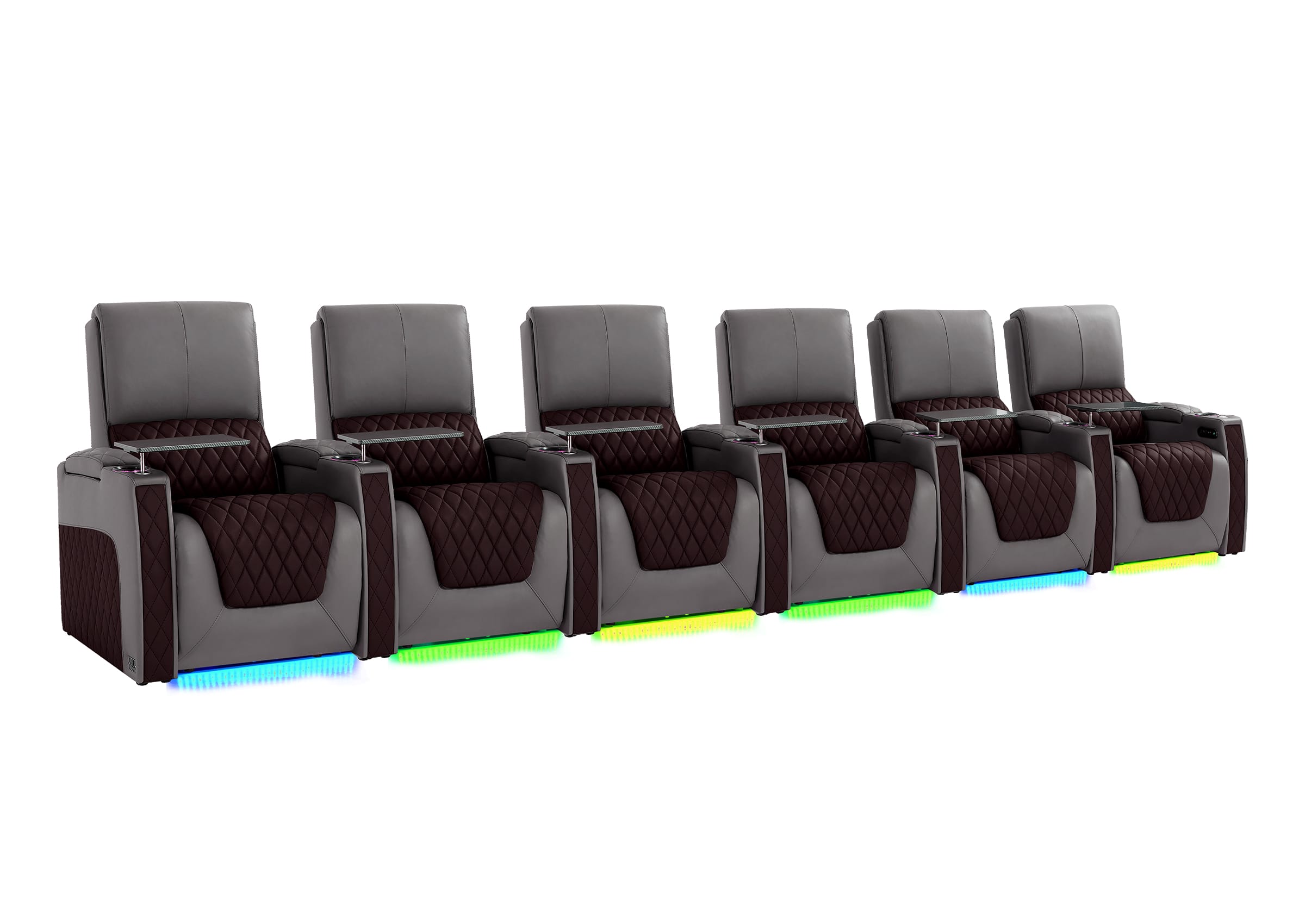 Weilianda AstroUltra Series Grey Custom Dual-Color 6-Seat Zero Gravity Recliner with RGB Lighting