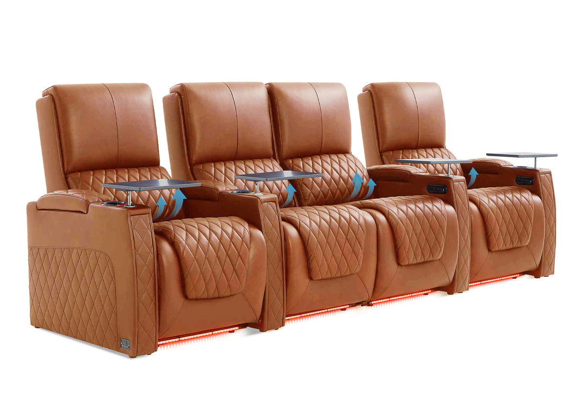 Weilianda AstroUltra Lumbar Series Movie Theater Seating with Adjustable Lumbar Support Row of 4 | Zero Gravity Recliner