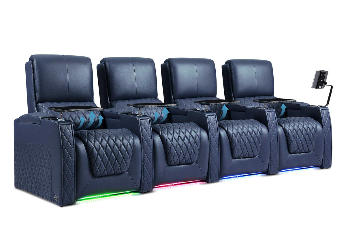 Weilianda AstroUltra Lumbar Series Movie Theater Seating with Adjustable Lumbar Support Row of 4 | Zero Gravity Recliner