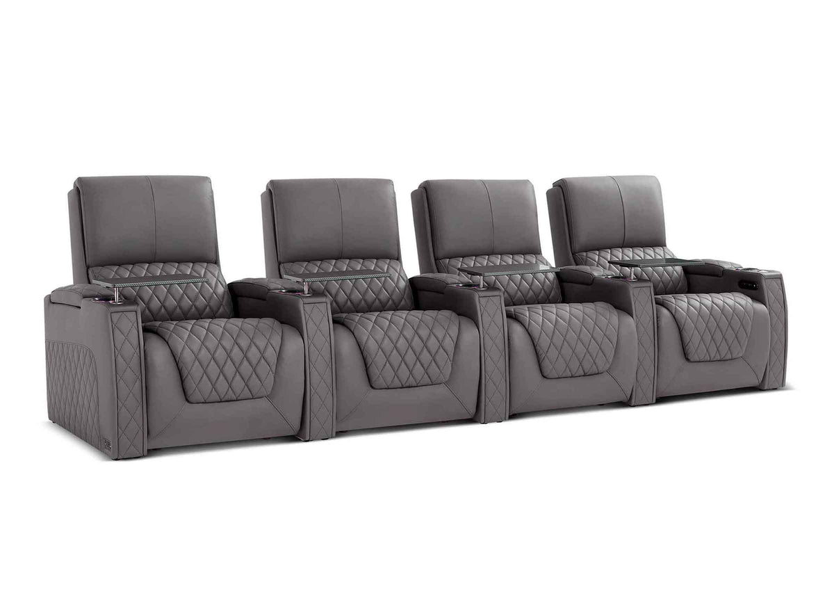 Weilianda AstroUltra XL Series – Big & Tall Design Four Seat Power Recliner | Top Grain Leather & Multi-color Lighting
