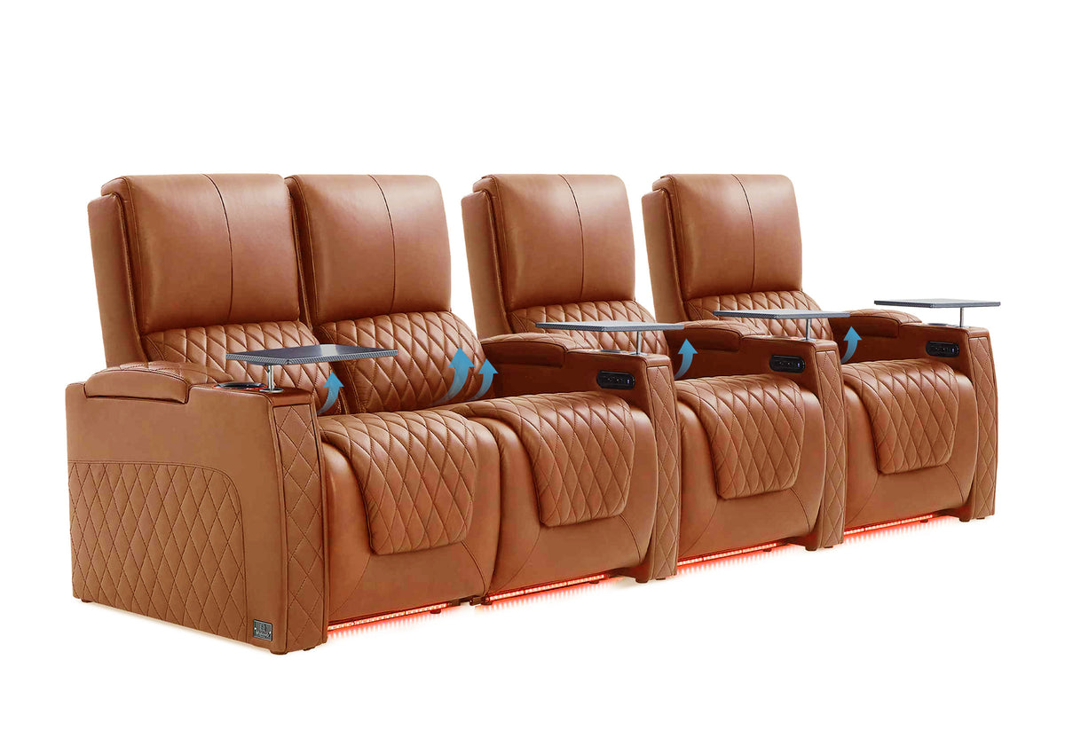 Weilianda AstroUltra Lumbar Series Movie Theater Seating with Adjustable Lumbar Support Row of 4 | Zero Gravity Recliner