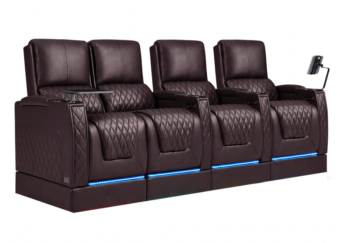 Weilianda AstroUltra Riser Series Home Theater Seating Row of 4 | Zero Gravity, 7-Color Lighting