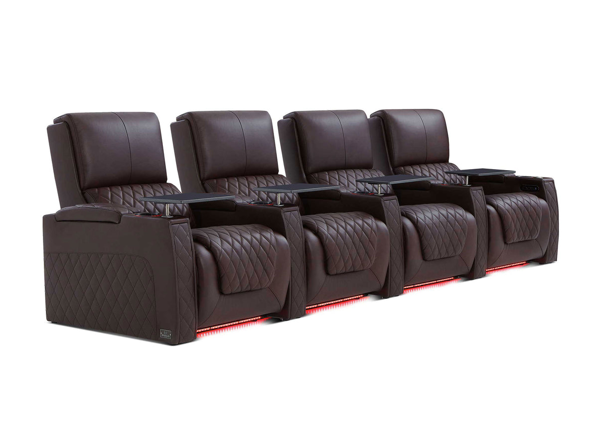 Weilianda AstroUltra XL Series – Big & Tall Design Four Seat Power Recliner | Top Grain Leather & Multi-color Lighting