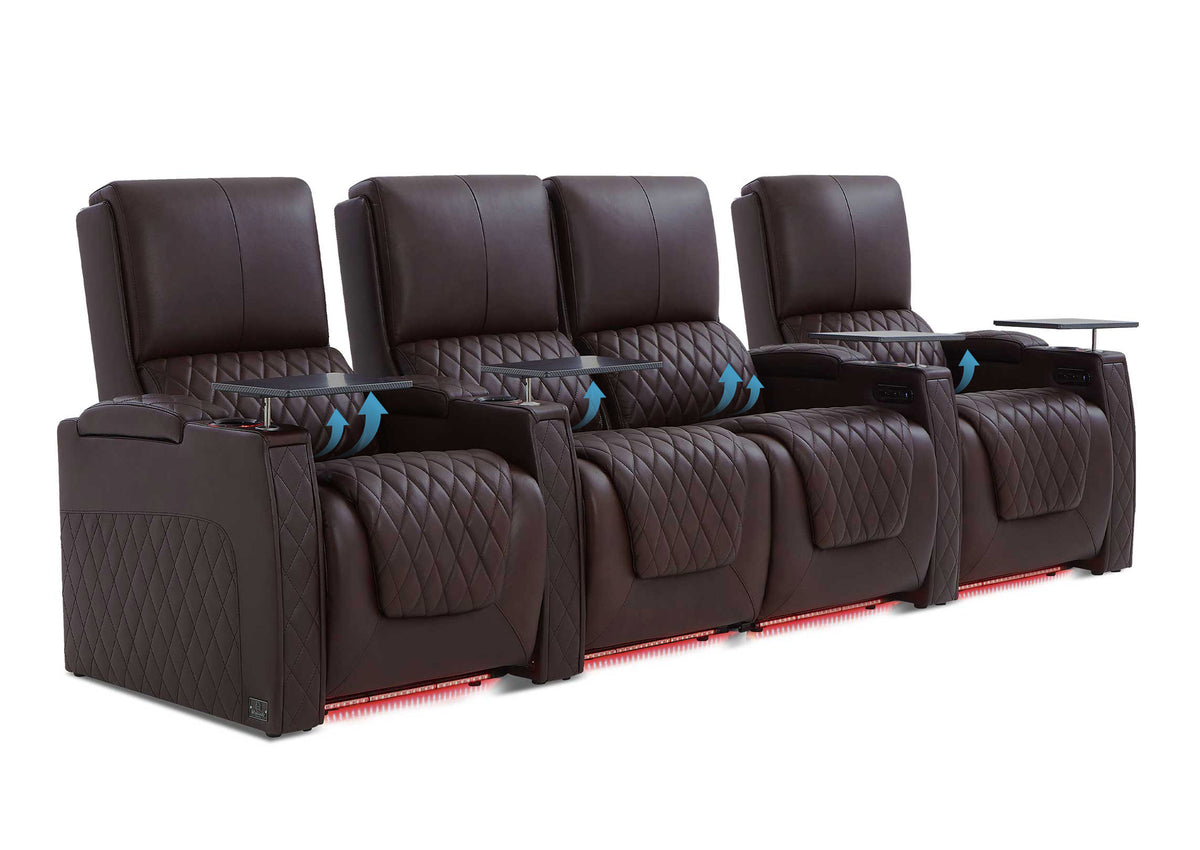 Weilianda AstroUltra Lumbar Series Movie Theater Seating with Adjustable Lumbar Support Row of 4 | Zero Gravity Recliner