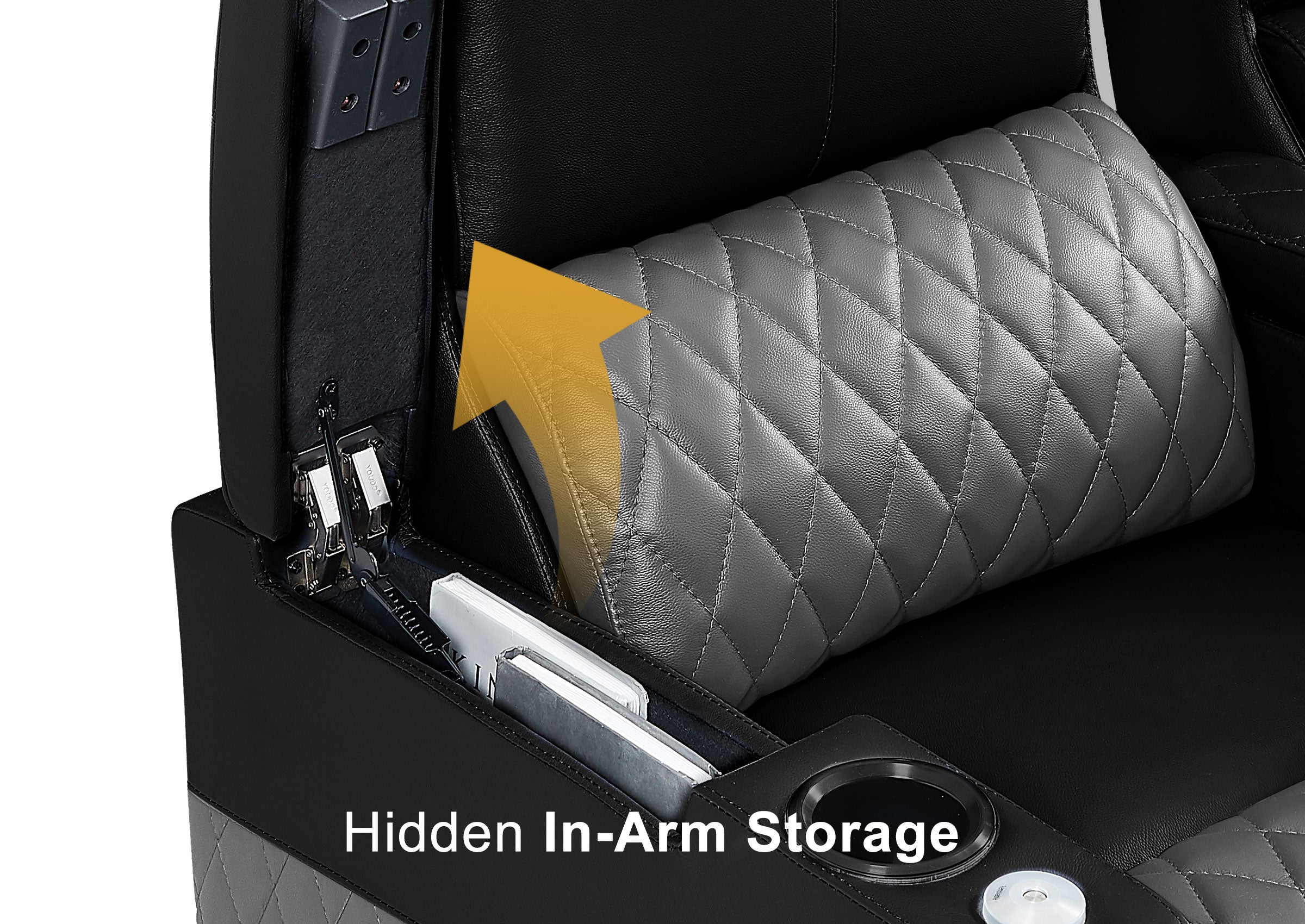 Weilianda AstroUltra Series Black Custom Dual-Color 2-Seat Home Cinema Sofa with Adjustable Headrest & Footrest