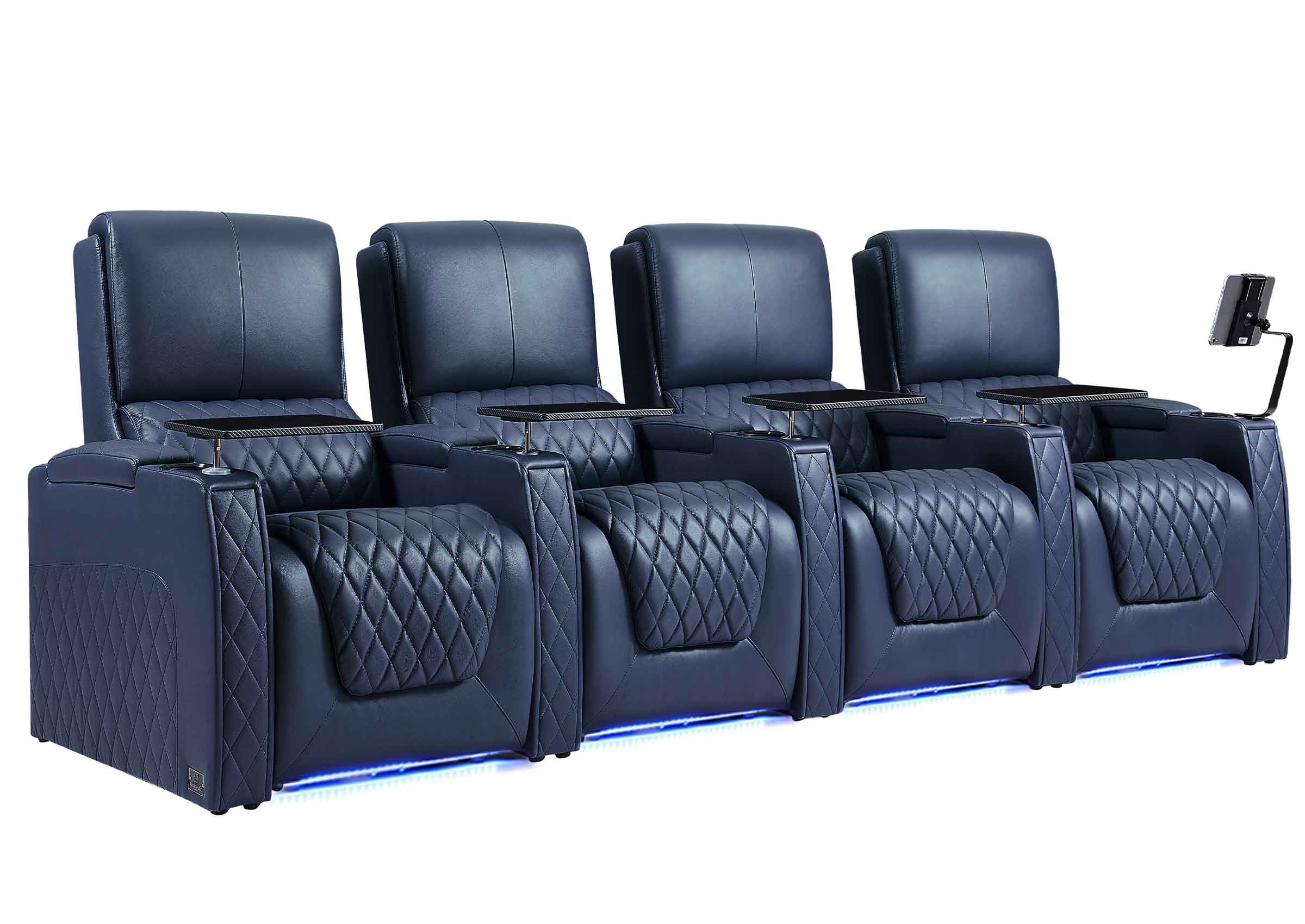 OPENED BOX-CLOSEOUT! Premium Leather Theater Seats for Media Room Four-Seat | Zero Gravity Recliner