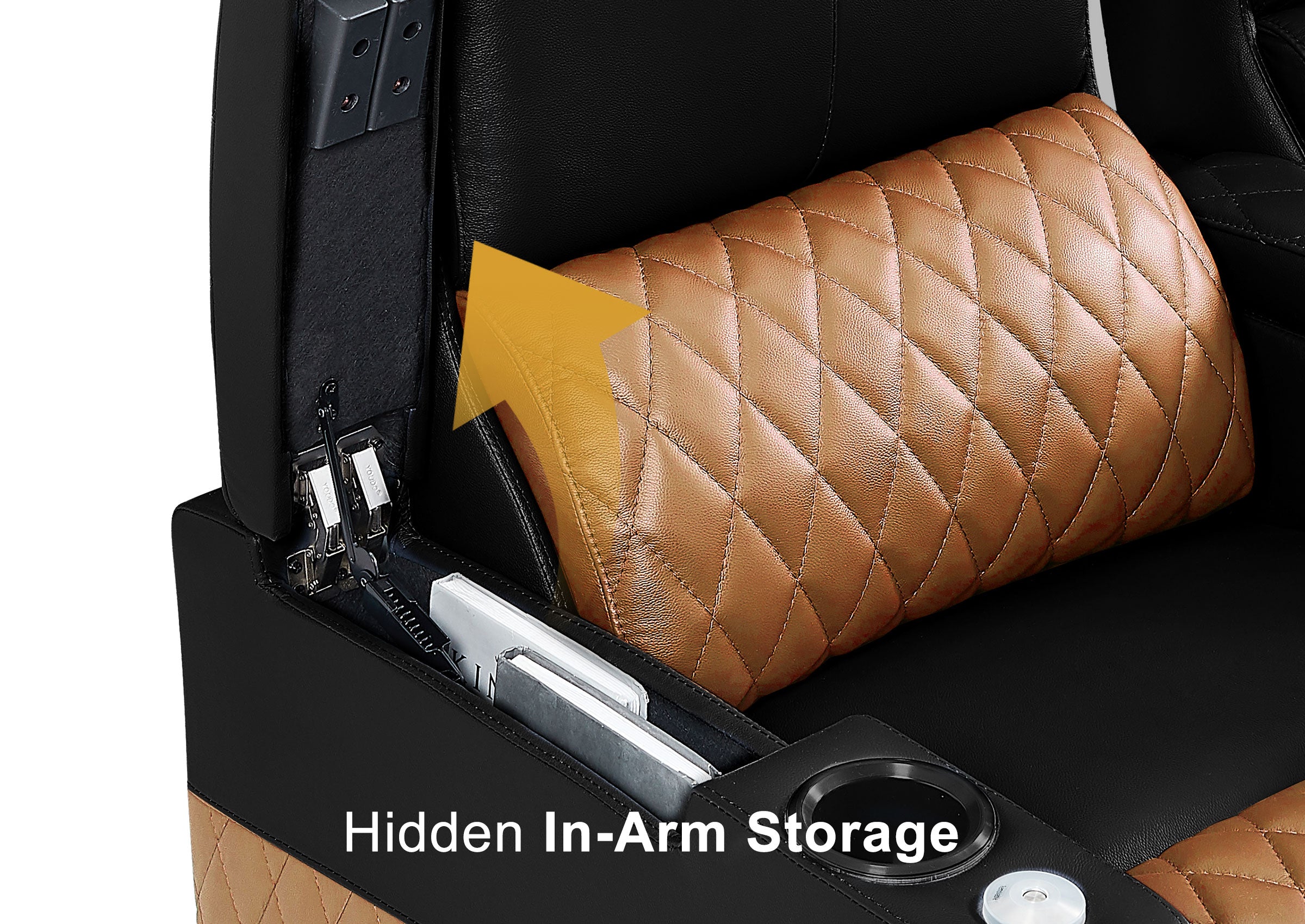 Weilianda AstroUltra Series Black Custom Dual-Color 2-Seat Home Cinema Sofa with Adjustable Headrest & Footrest