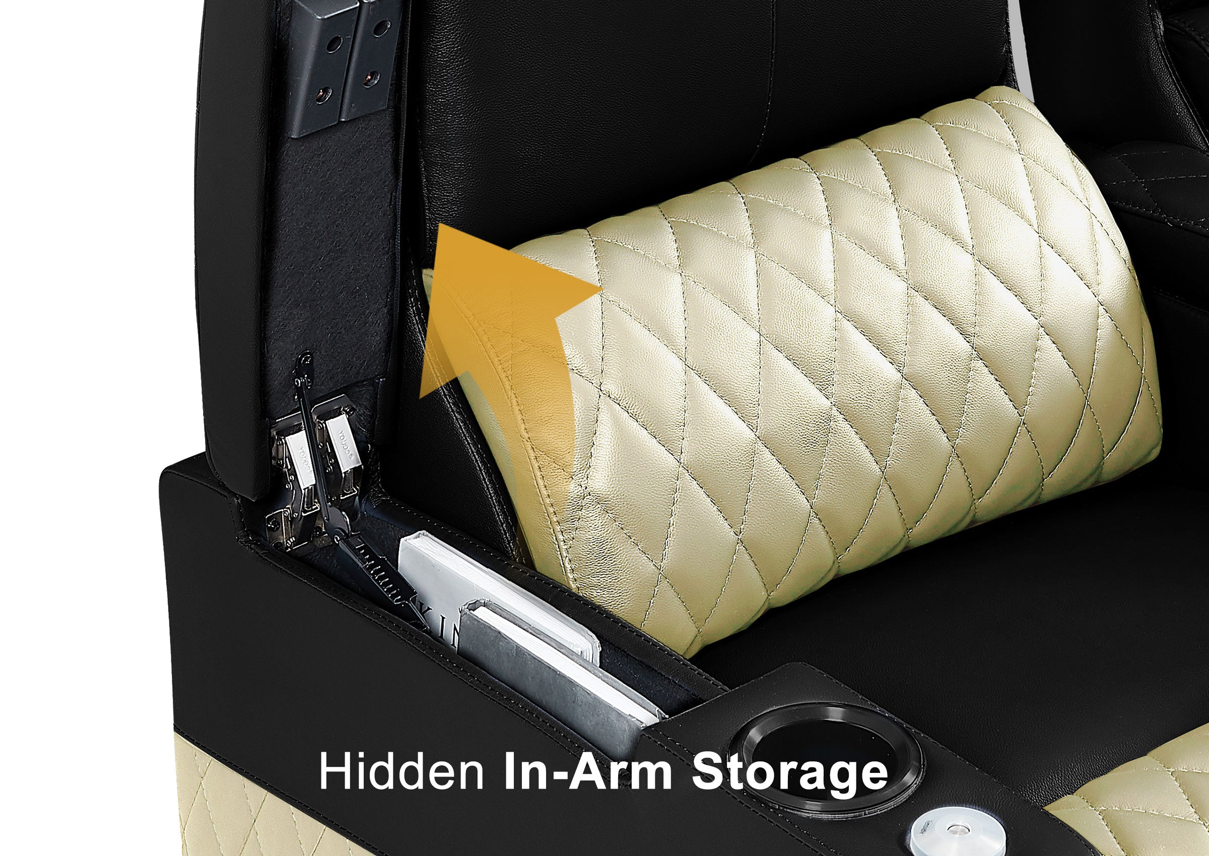 Weilianda AstroUltra Series Black Custom Dual-Color 2-Seat Home Cinema Sofa with Adjustable Headrest & Footrest