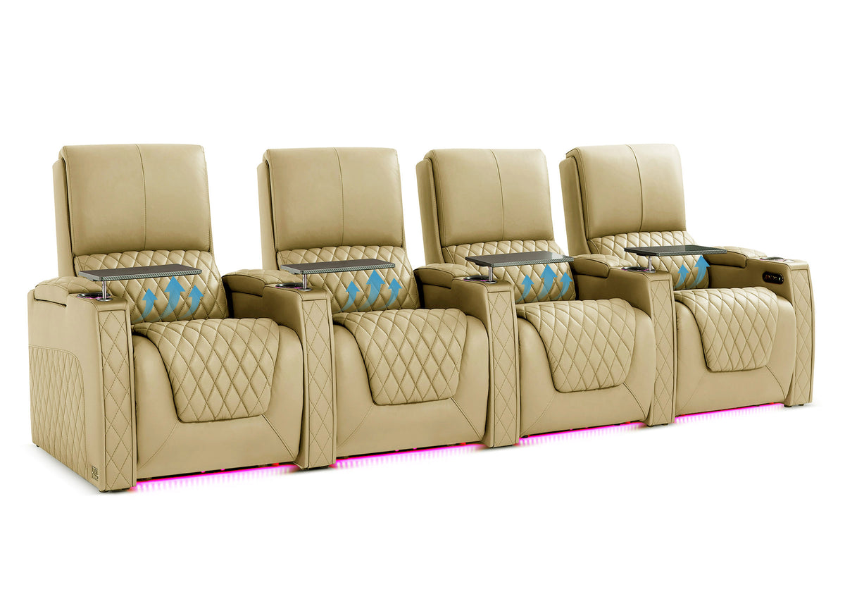 Weilianda AstroUltra Lumbar Series Movie Theater Seating with Adjustable Lumbar Support Row of 4 | Zero Gravity Recliner