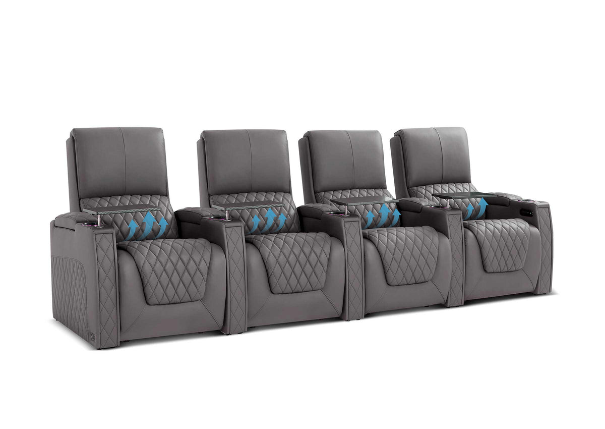 Weilianda AstroUltra Lumbar Series Movie Theater Seating with Adjustable Lumbar Support Row of 4 | Zero Gravity Recliner