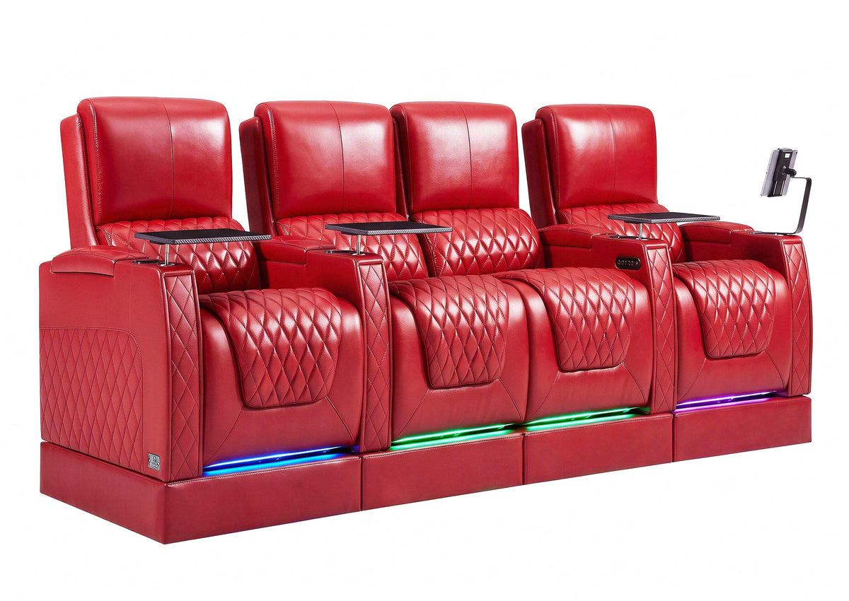Weilianda AstroUltra Riser Series Home Theater Seating Row of 4 | Zero Gravity, 7-Color Lighting