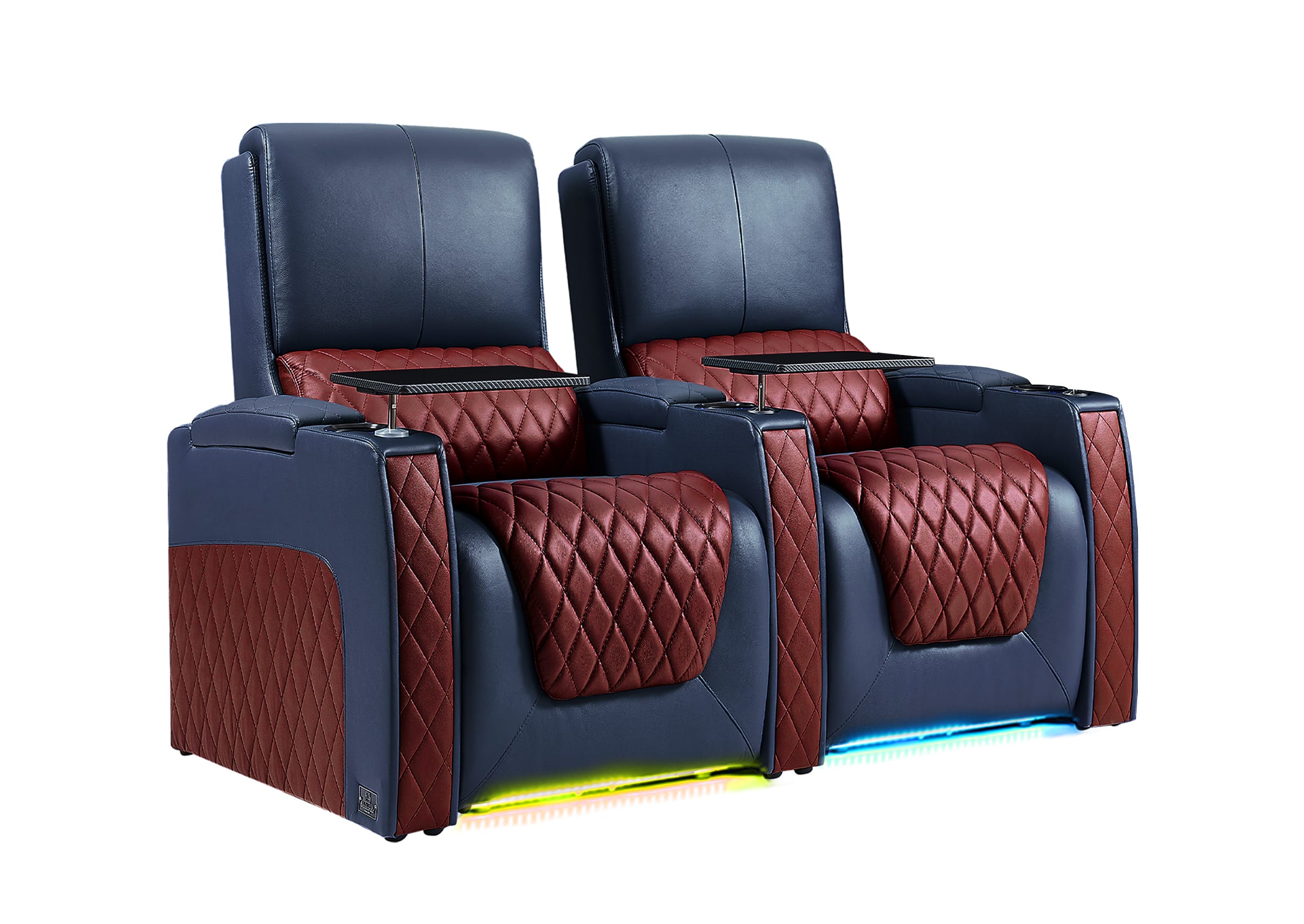 Weilianda AstroUltra Series Blue Custom Two-Tone 2 Seat Power Recliner with Zero Gravity Seating