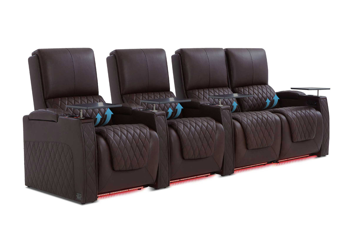 Weilianda AstroUltra Lumbar Series Movie Theater Seating with Adjustable Lumbar Support Row of 4 | Zero Gravity Recliner