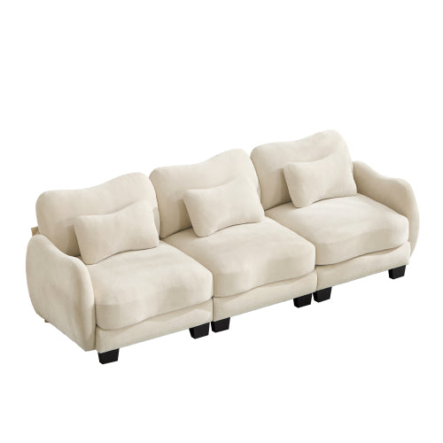 Oversized U-Shaped Chenille Sectional with Dual Movable Ottomans