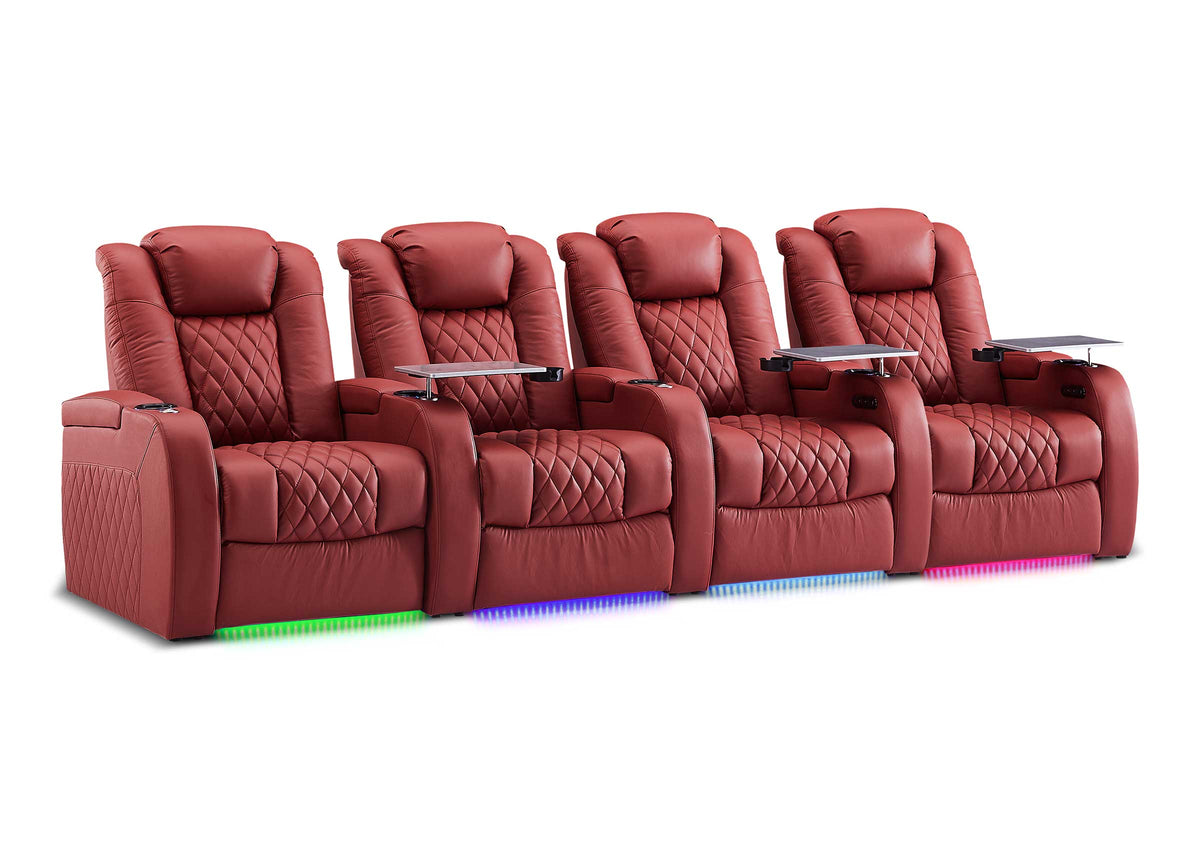 Weilianda FortLux XL Series – Big & Tall Design | 4-Seat Zero Gravity Leather Recliner for Living Room Home Theater