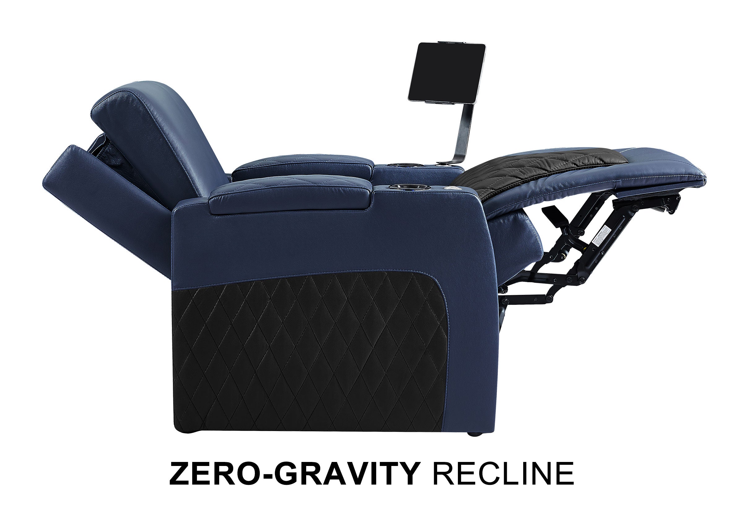 Weilianda AstroUltra Series Blue Custom Dual-Tone Single Top-Grain Leather Sofa with Multi-Color Lighting
