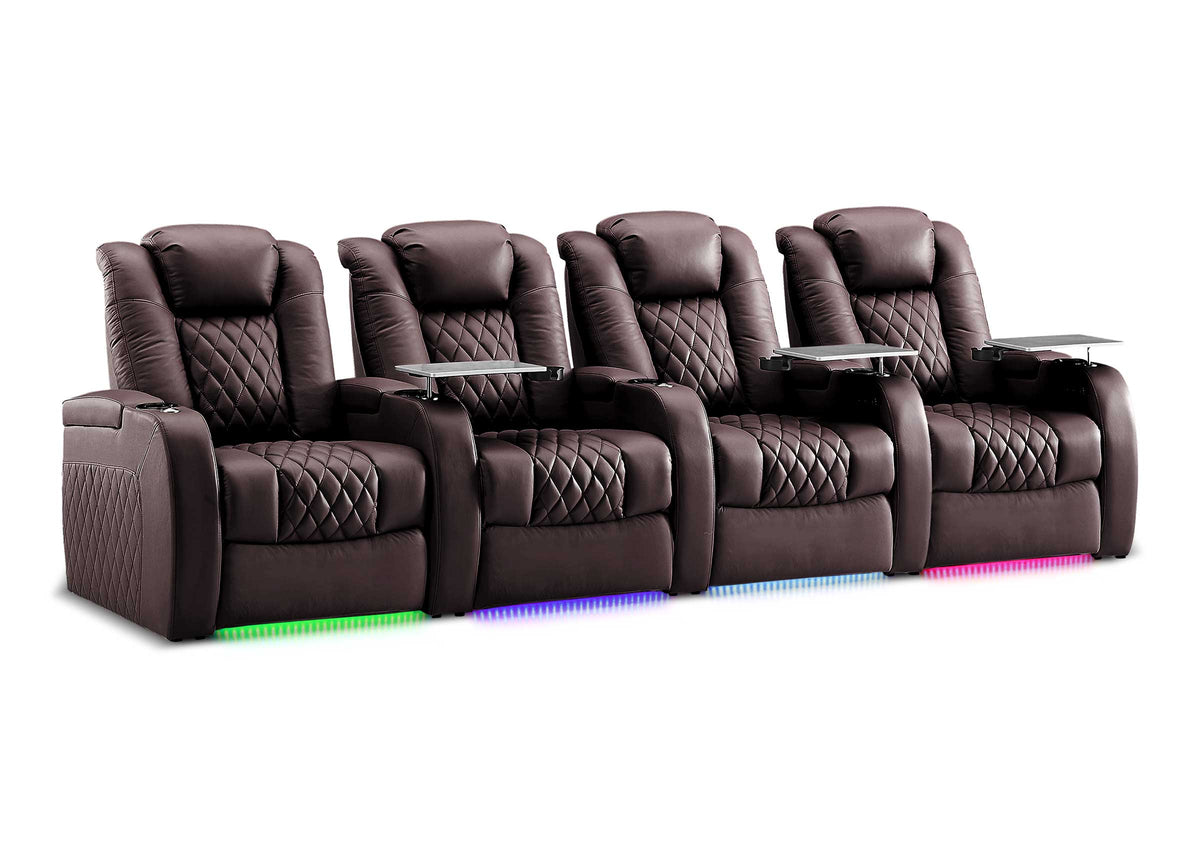 Weilianda FortLux XL Series – Big & Tall Design | 4-Seat Zero Gravity Leather Recliner for Living Room Home Theater