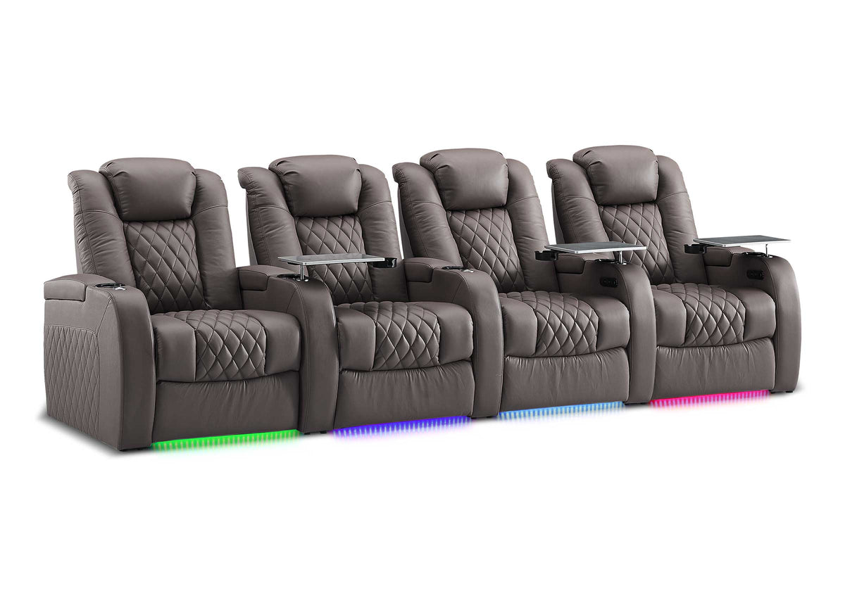 Weilianda FortLux XL Series – Big & Tall Design | 4-Seat Zero Gravity Leather Recliner for Living Room Home Theater